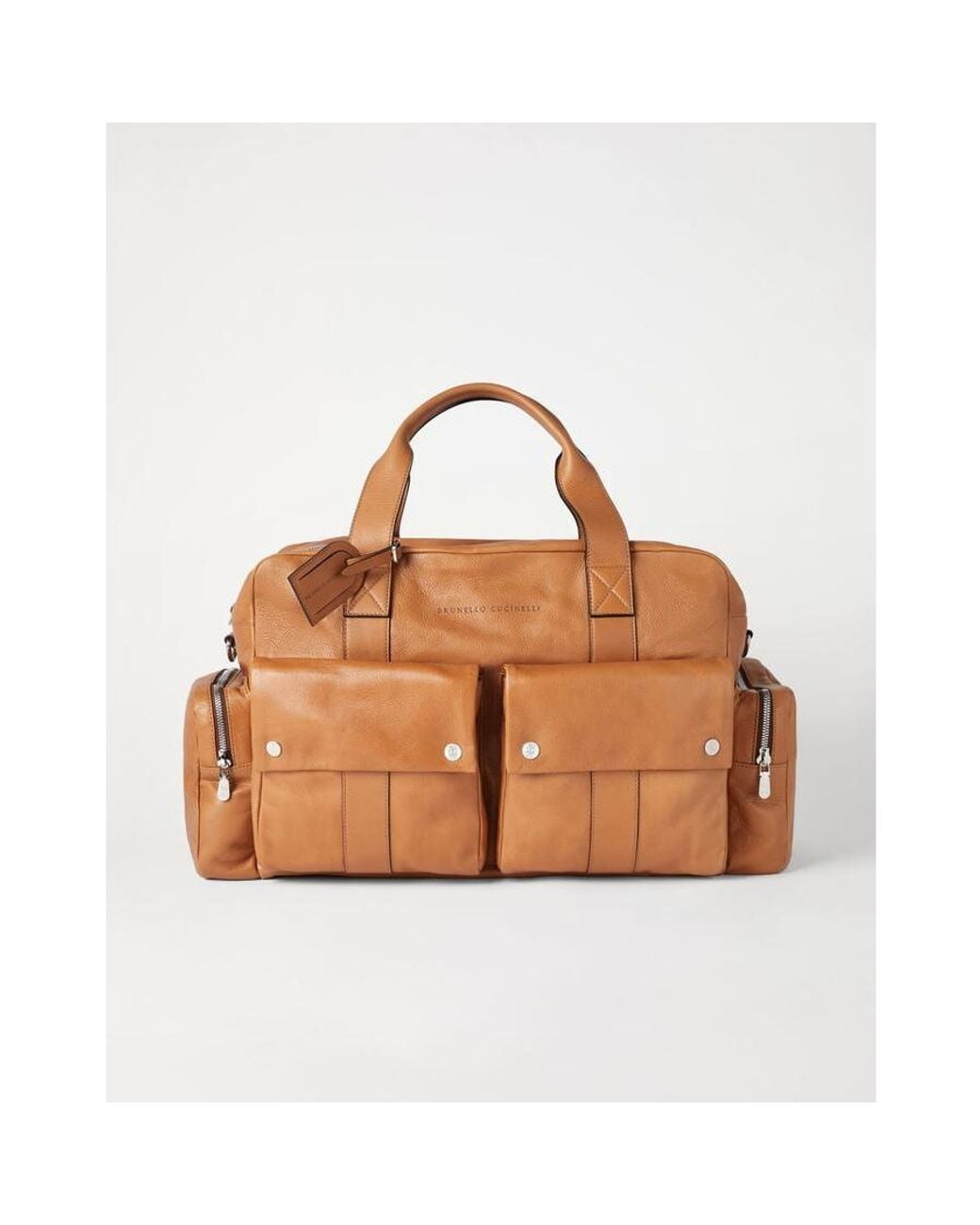 Brunello Cucinelli Brown Natural Leather Utility Bag for men