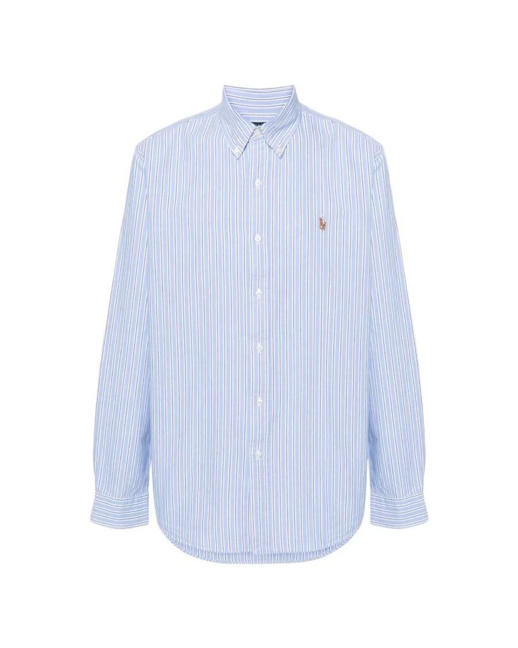 Polo Ralph Lauren Oxford Striped Cotton Shirt in Blue for Men | Lyst UK