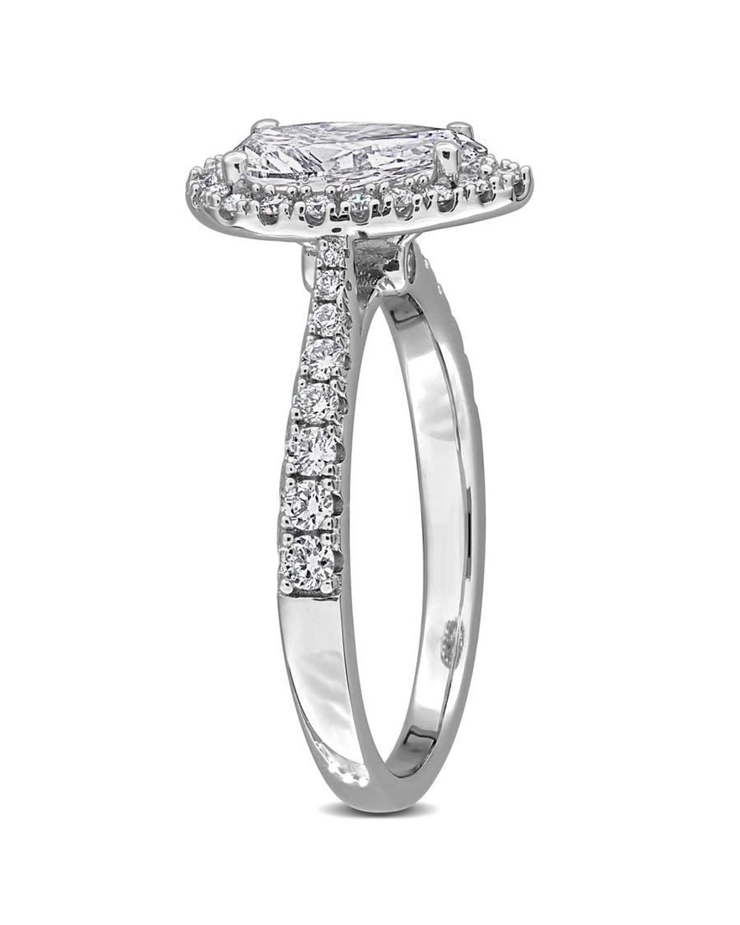 Created Forever Metallic 1 2/5Ct Tgw Pear-Shaped And Round-Cut Lab Grown Diamond Halo Engagement for men