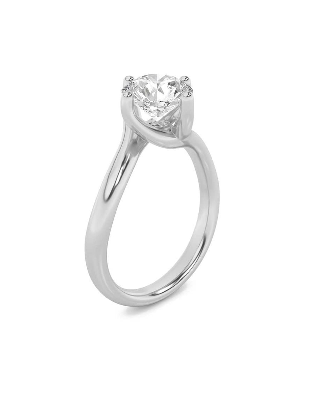 Mure And Co White 2Ctw Round Shaped Lab Grown Diamond (F/Vs) Bypass Shank Engagement Ring for men