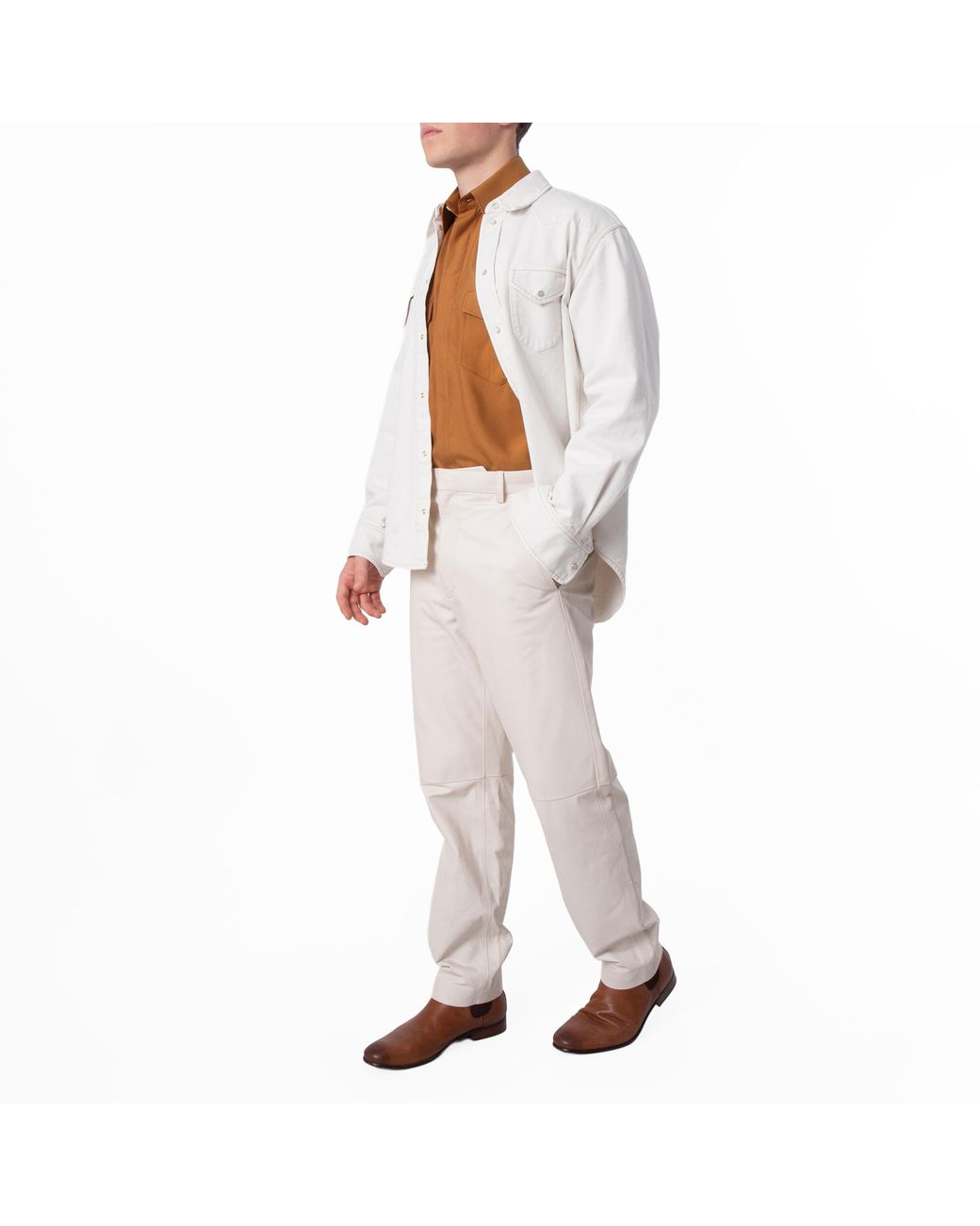 Bally Natural Light Bone Leather Trousers for men