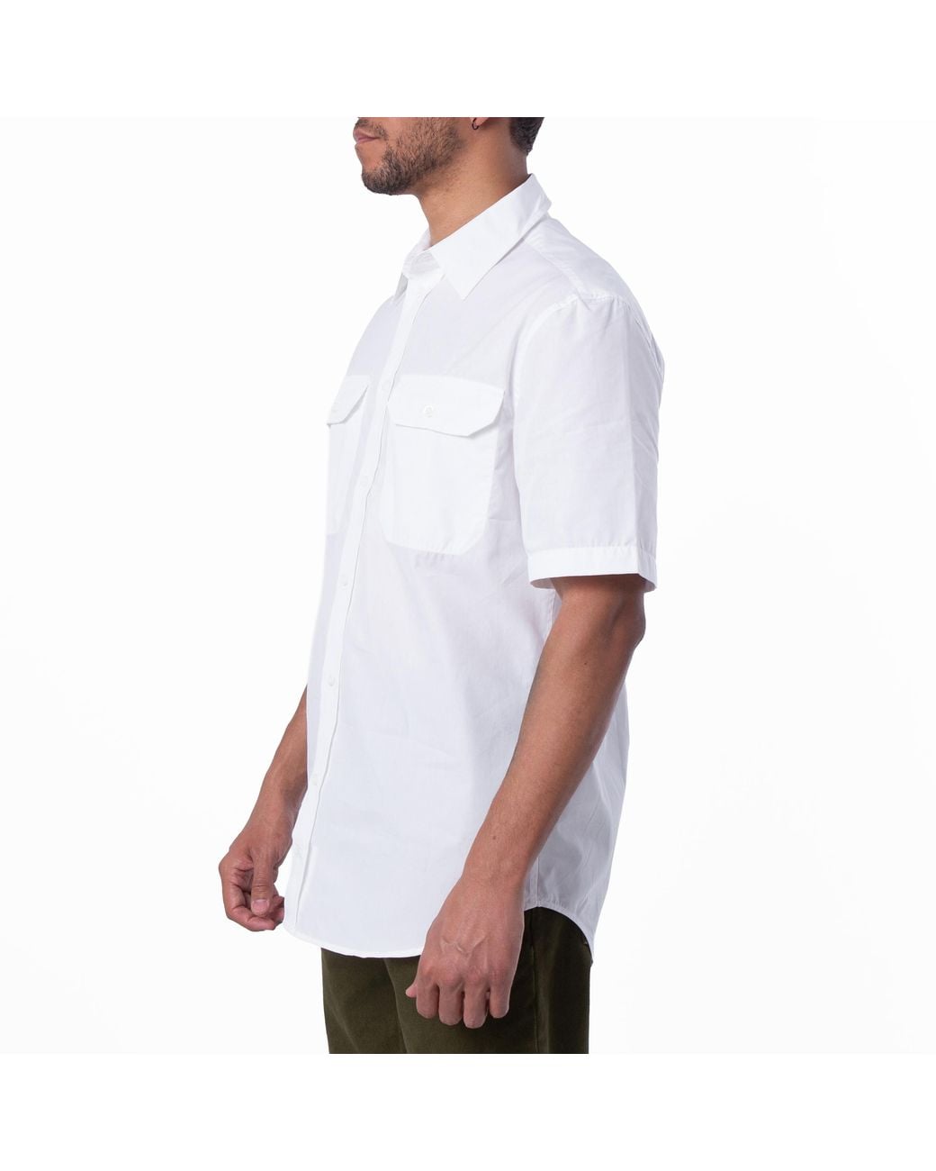 Burberry White Equestrian Knight Motif Cotton Poplin Shirt for men