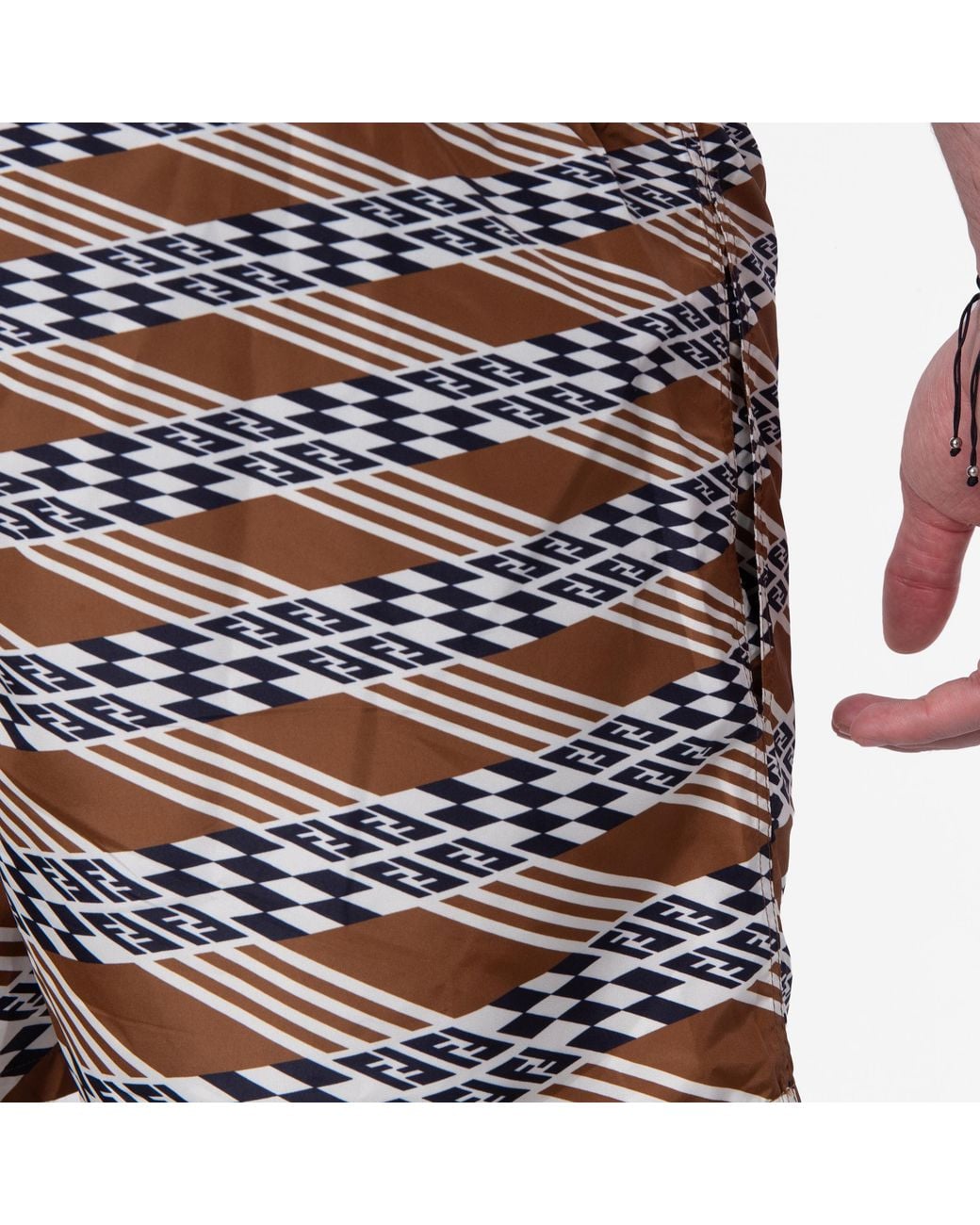 Fendi Multicolor Printed Polyester Swimming Shorts, Brand Size 48 Us for men