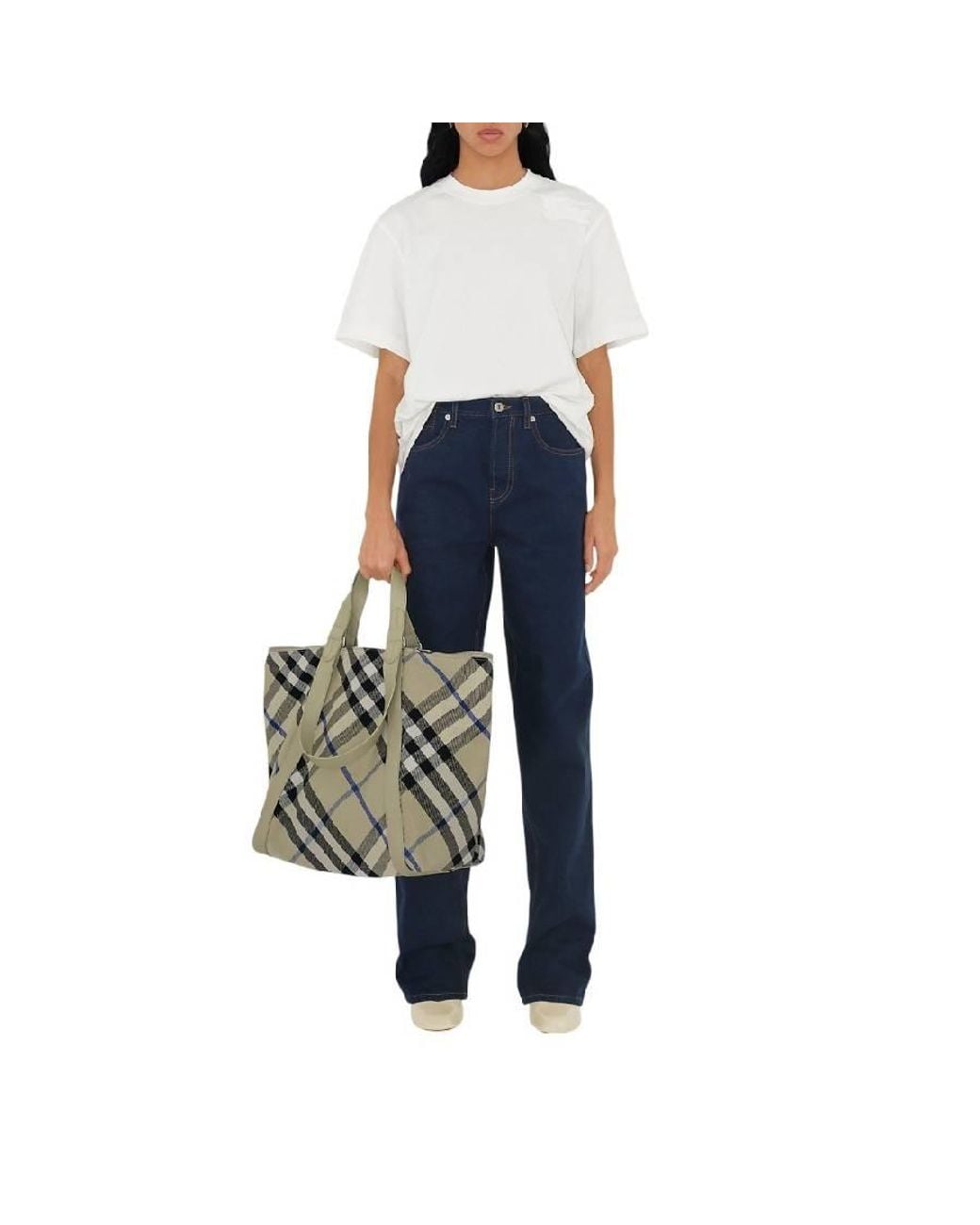 Burberry Metallic Cotton Blend Festival Tote for men
