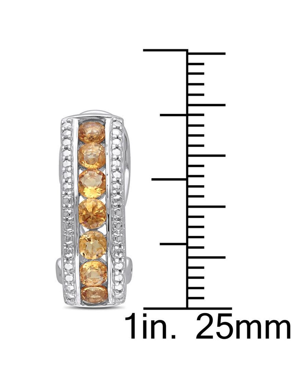 Amour Metallic 1 1/2 Ct Tgw Citrine Channel Set Earrings for men
