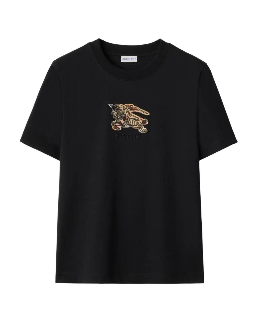 Burberry Black Knight Check Cotton T-Shirt for men
