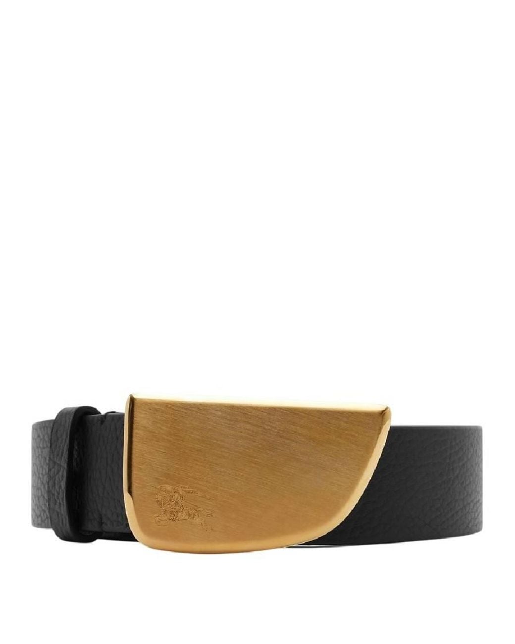 Burberry Black Leather Shield Belt for men