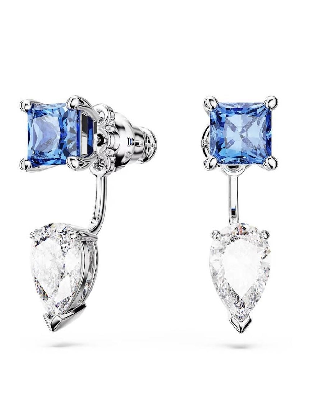 Swarovski Blue Mesmera Mixed Cuts Earring Jackets for men
