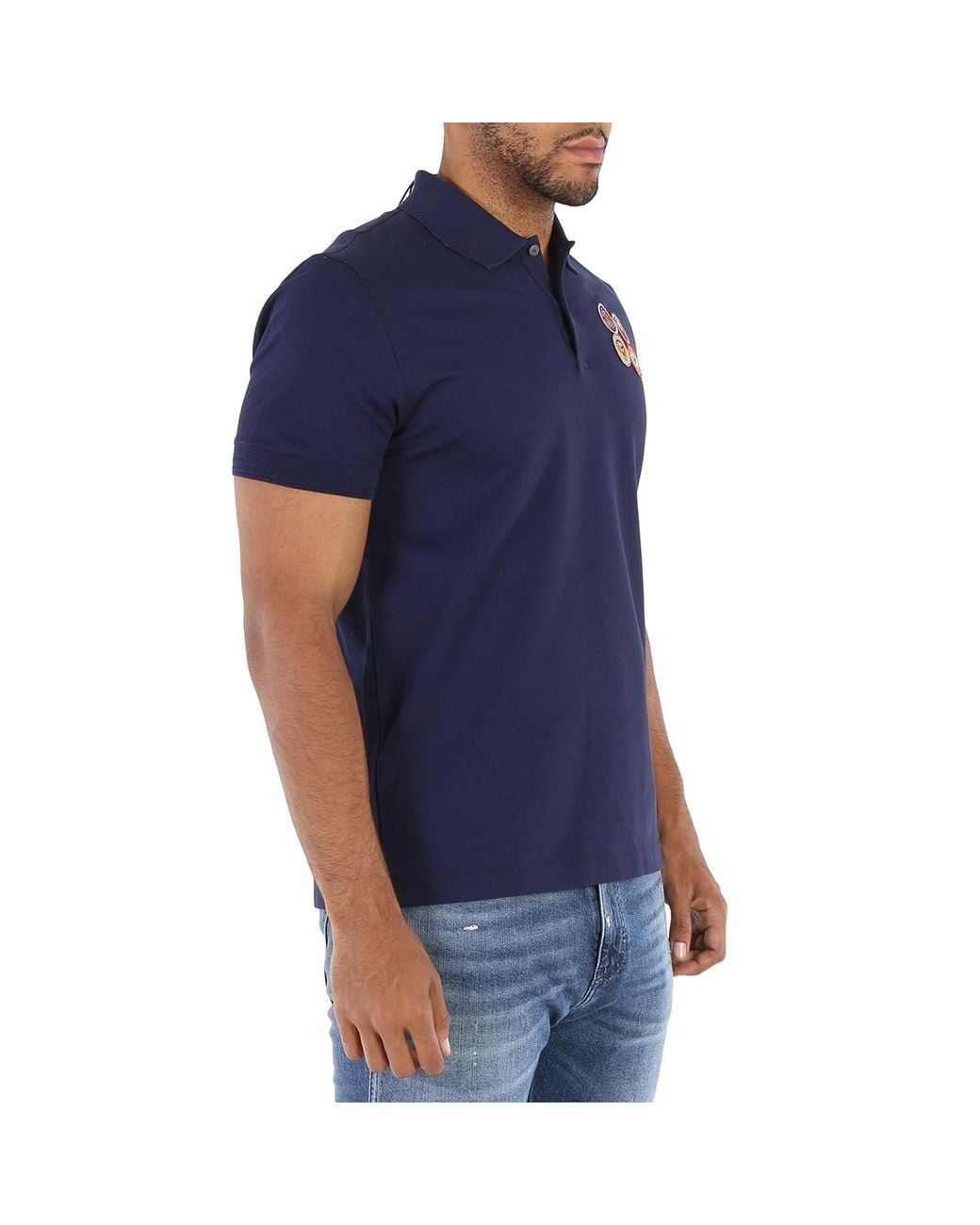 Roberto Cavalli Blue Slim Fit Cotton Polo Shirt for men