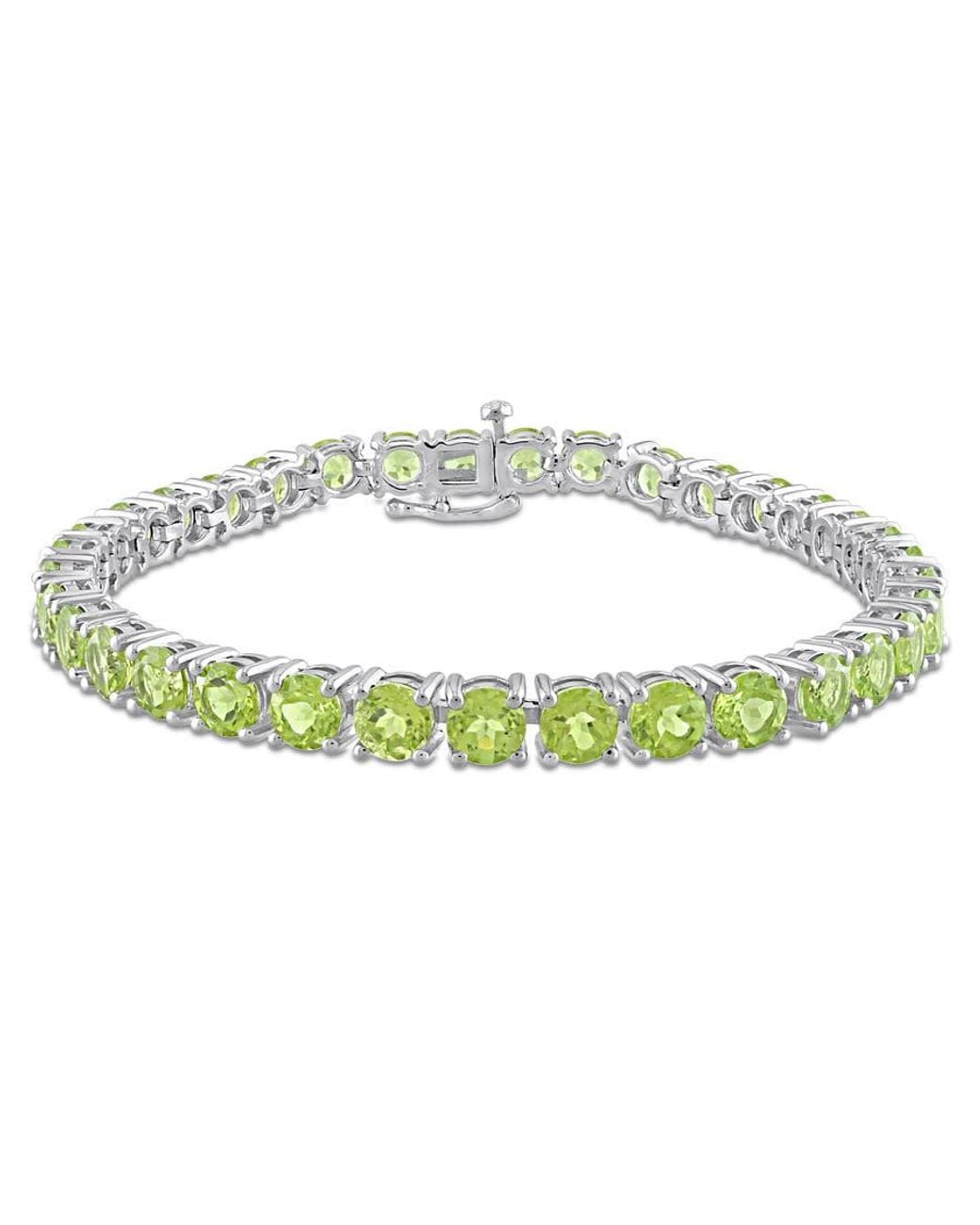 Amour Green 19 5/8 Ct Tgw Peridot Tennis Bracelet for men