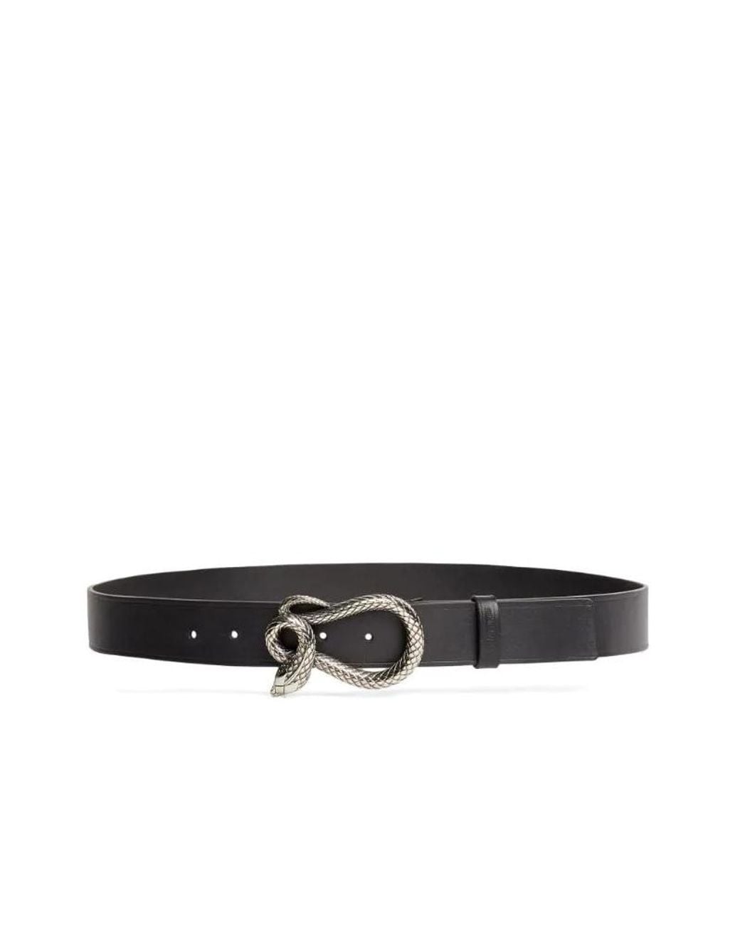 Roberto Cavalli Black Snake Buckle Leather Belt, Cm for men