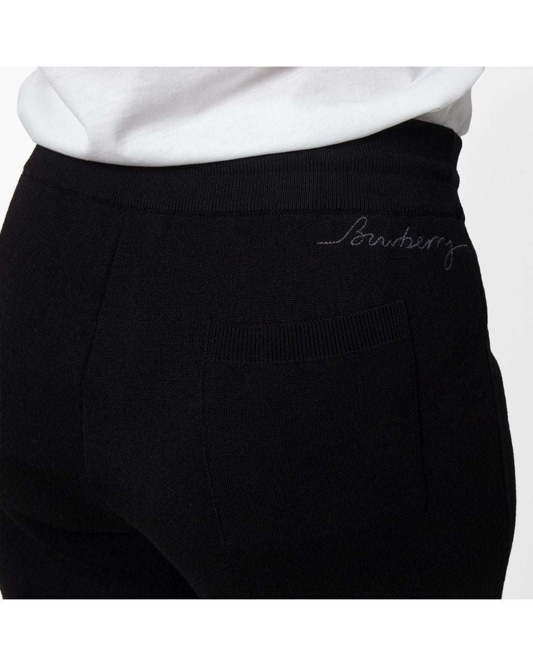 Burberry Black Logo Embroidered Knitted Track Pants for men