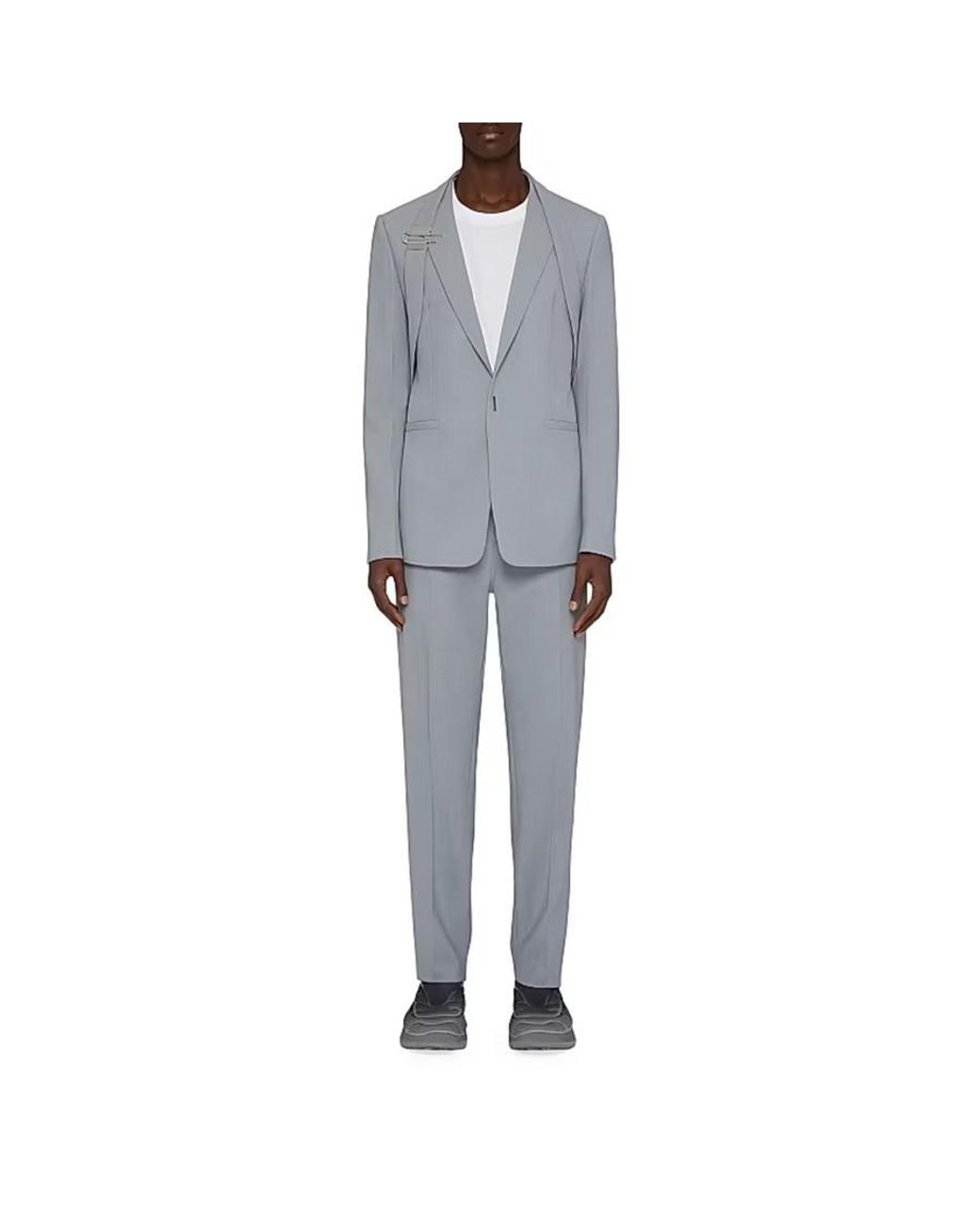Givenchy Gray Slim Fit Trousers W/ Elastic Waist_Pearl, Brand Size 46 (Us