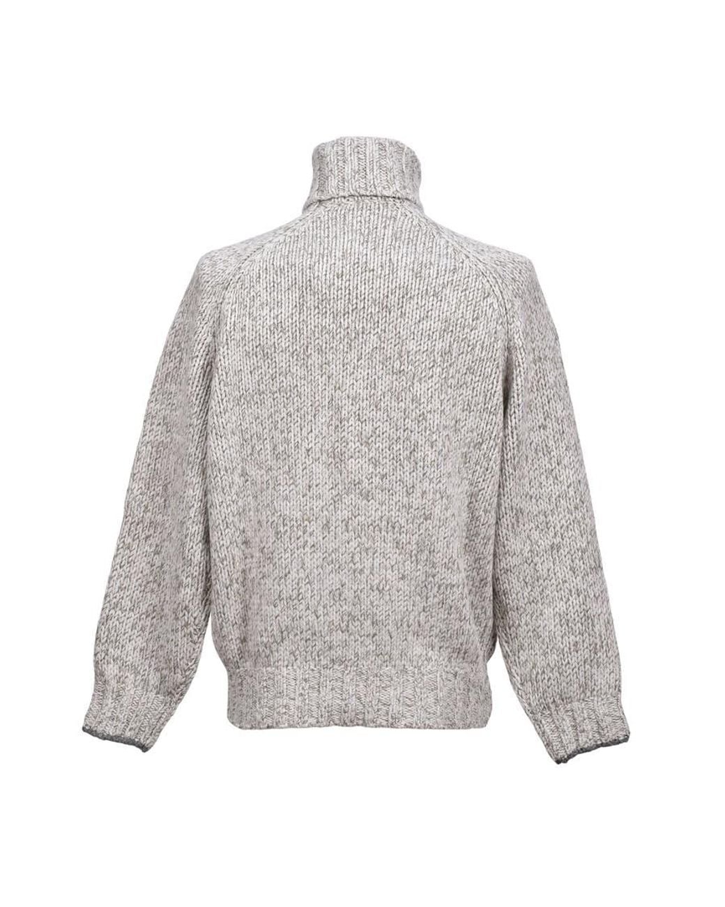 Brunello Cucinelli Gray Cashmere Knit Turtleneck Sweater, Brand Size 54 (Us for men