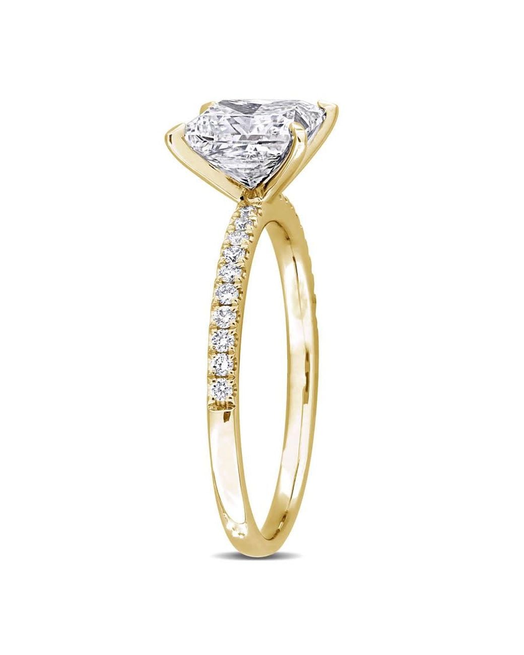 Created Forever Metallic 2 1/6Ct Tw Princess And Round-Cut Lab-Grown Diamond Solitaire Engagement Ring for men