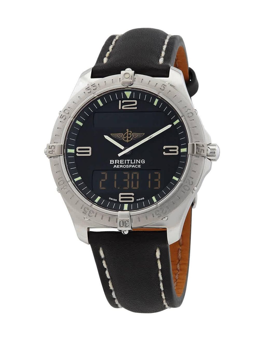 Breitling Aerospace Alarm Chronograph Quartz Analogdigital Black Dial