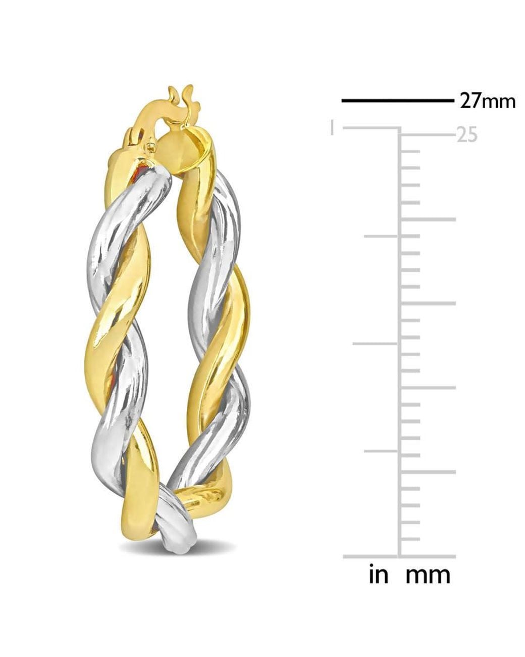Amour Metallic 27Mm Twisted Oval Hoop Earrings for men