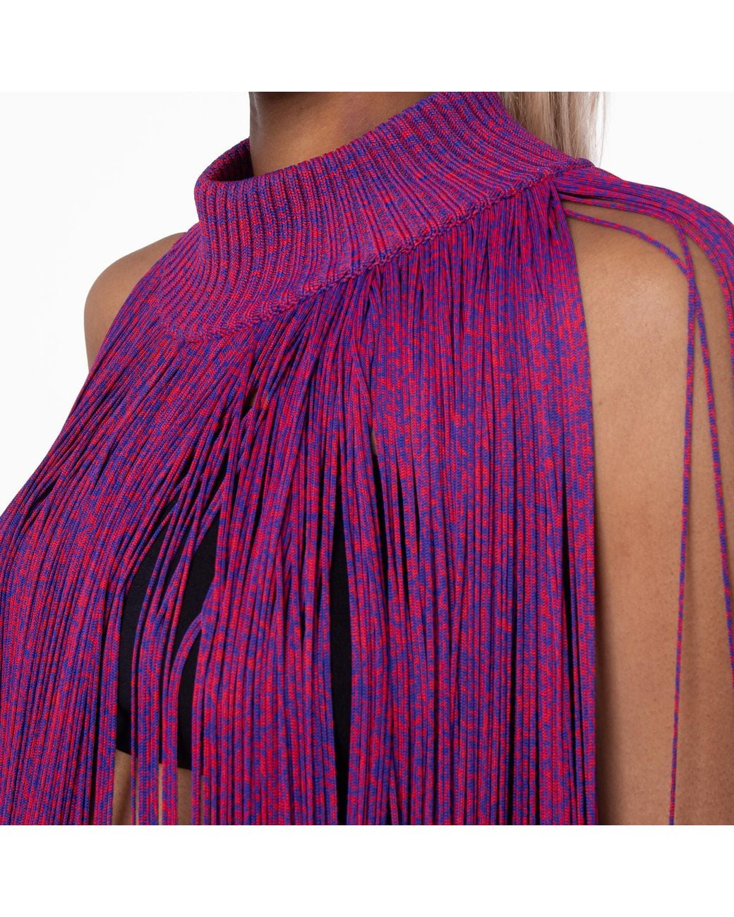 Burberry Purple Mouline Fringed Cape