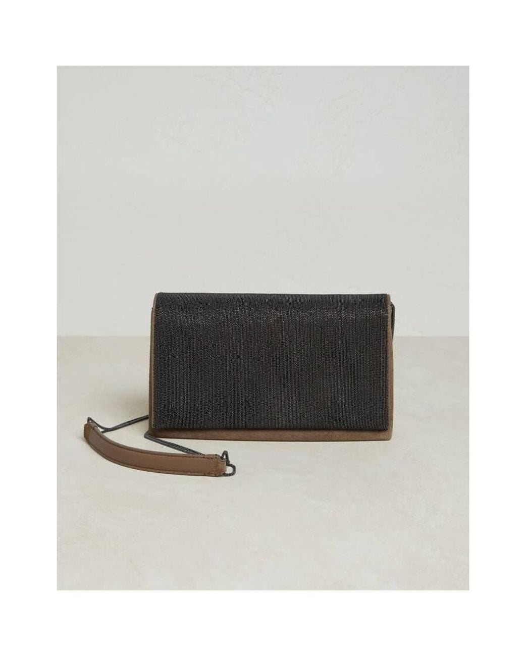 Brunello Cucinelli Black New Ice Leather Shoulder Bag for men