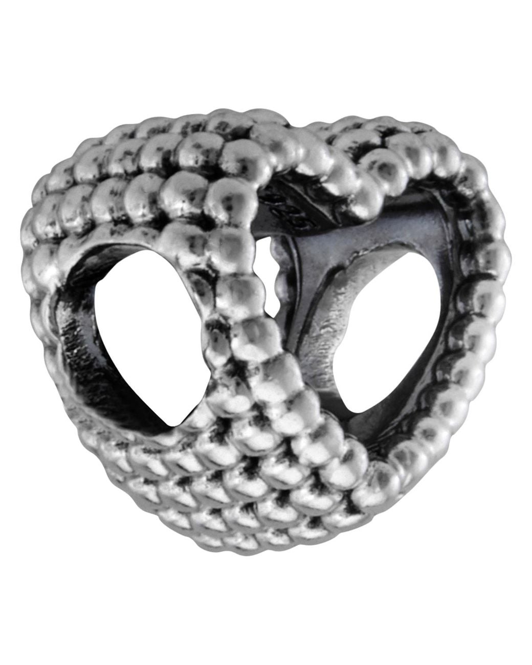 Pandora Metallic Sterling Beaded Open Heart Charm for men