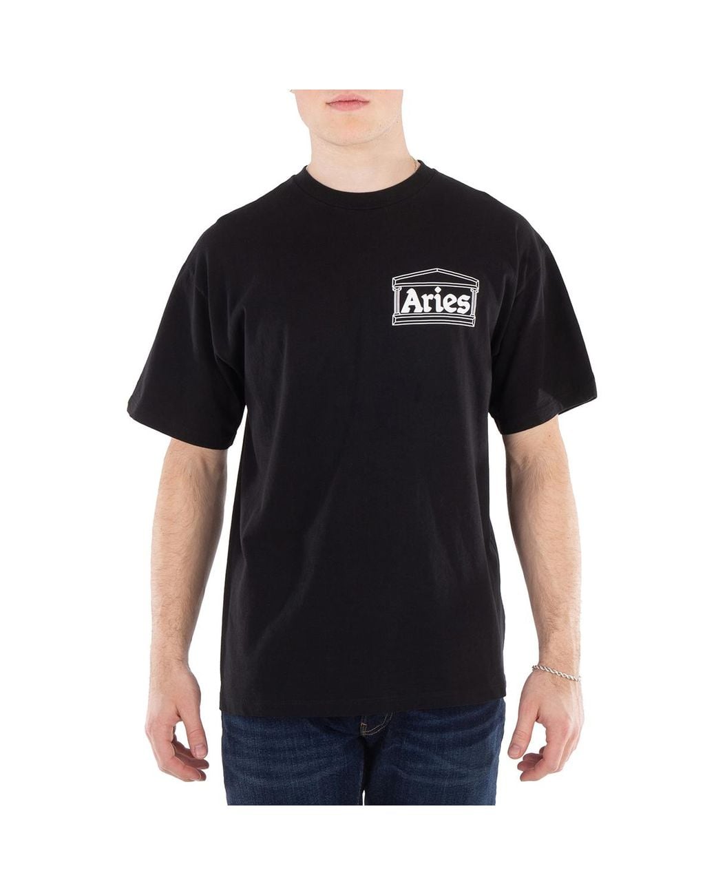 Aries Black Logo Print T-Shirt for men