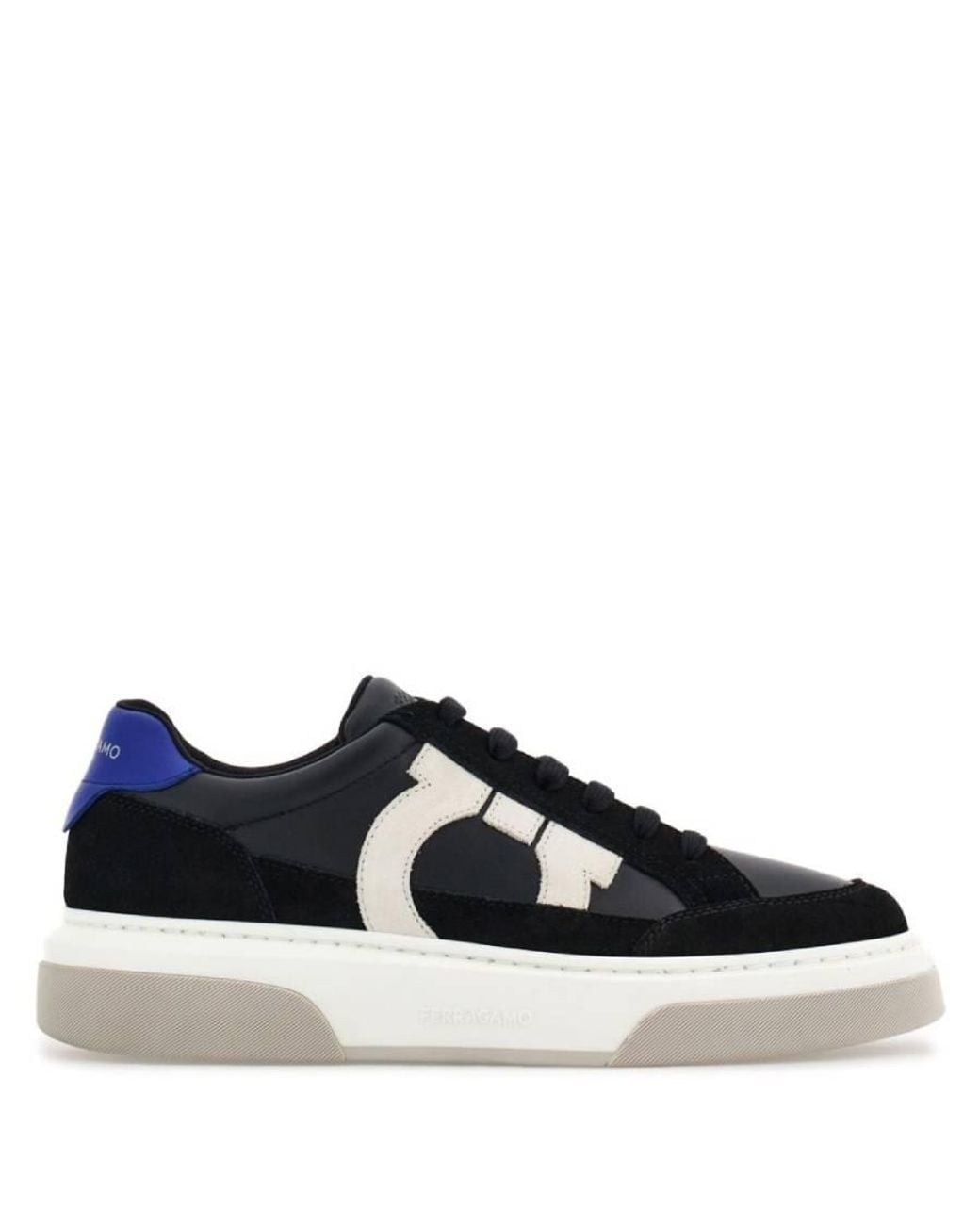Ferragamo Blue Cassina Gancini Outline Low-Top Sneakers for men