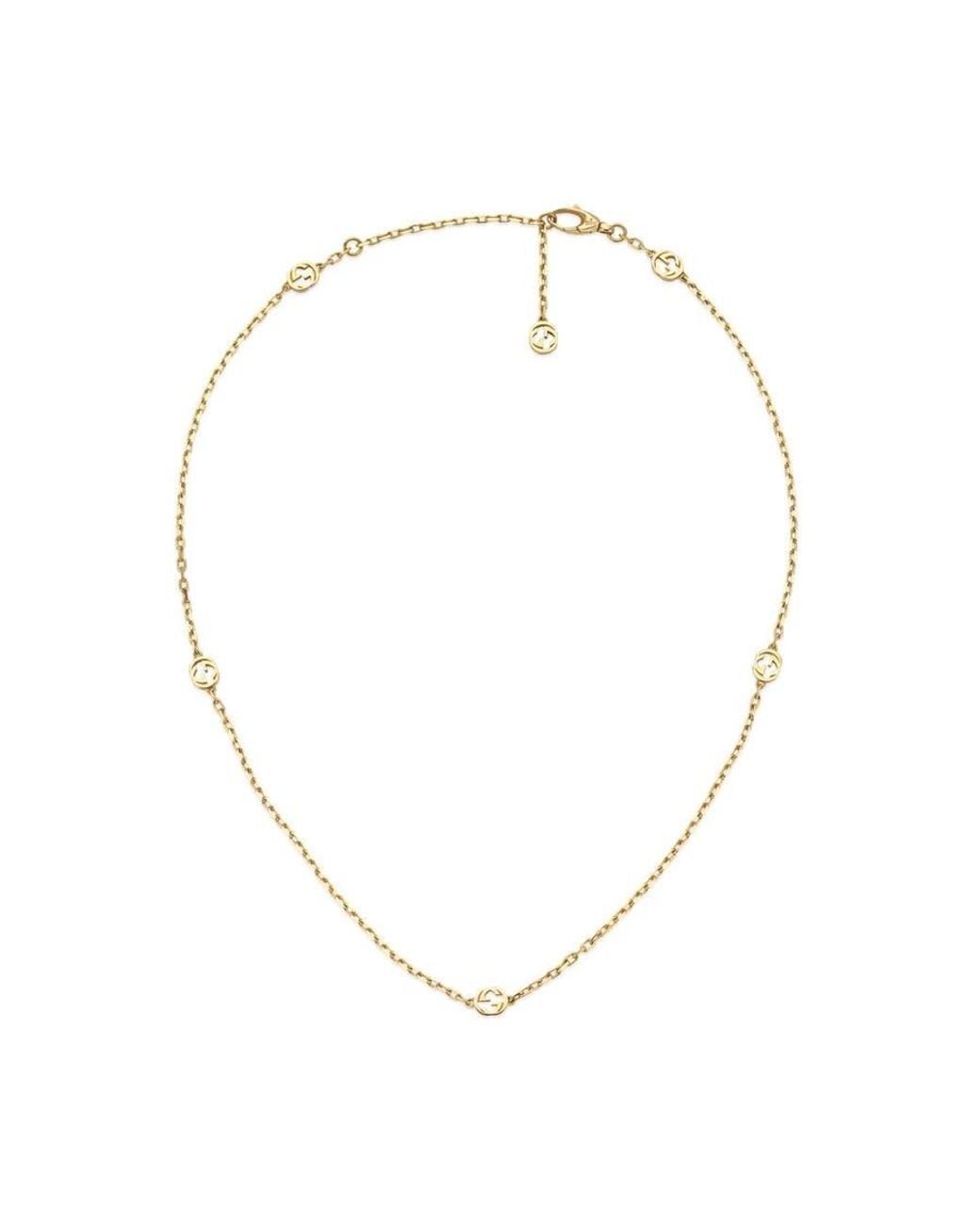 Gucci Metallic Interlocking G 18K Necklace for men