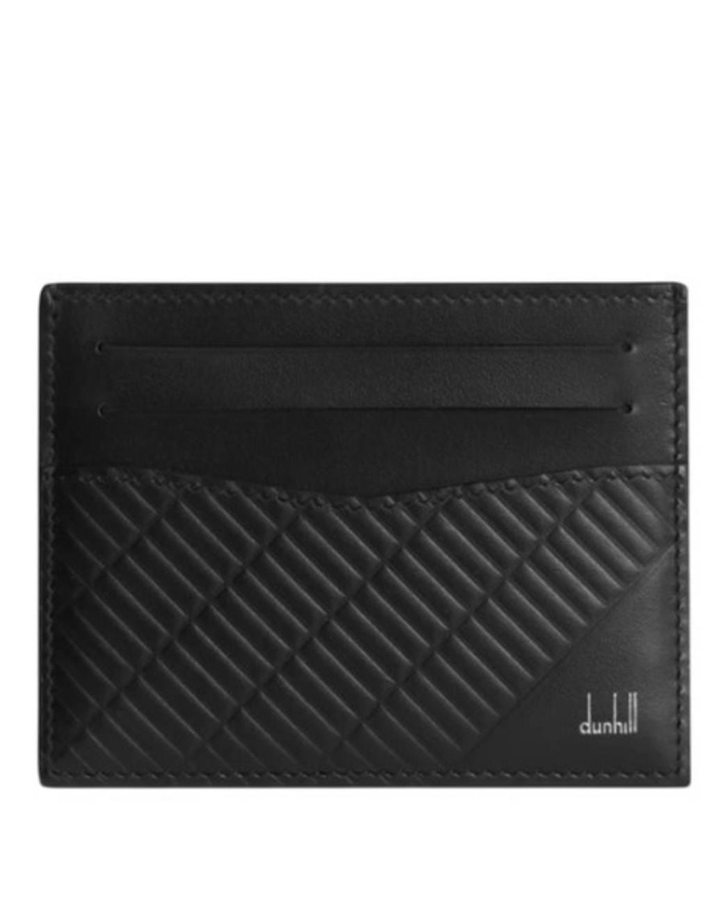 Dunhill Black Contour Leather Card Case for men