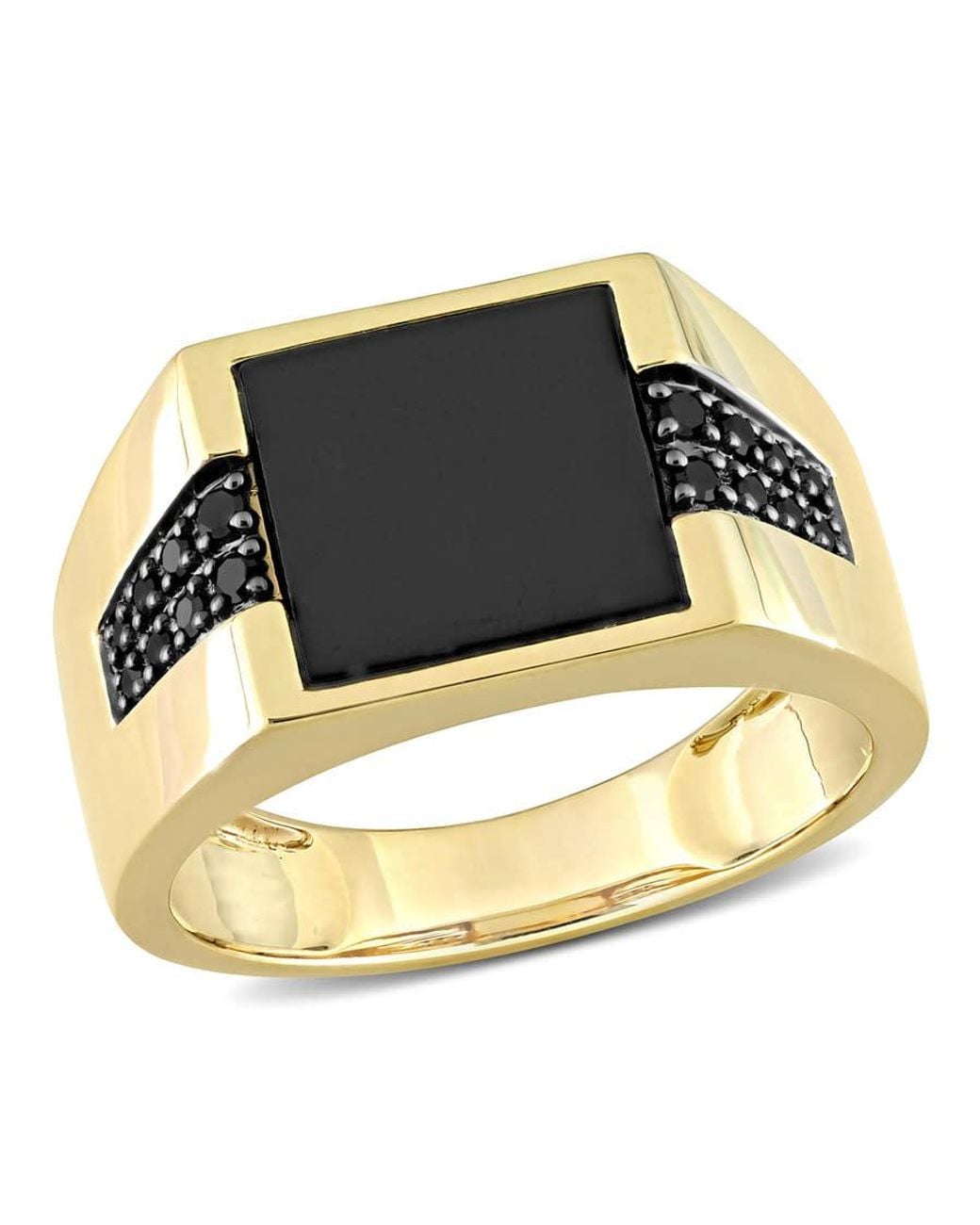 Amour Metallic 8 Ct Tgw Onyx And 1/6 Ct Tw Diamond Ring for men