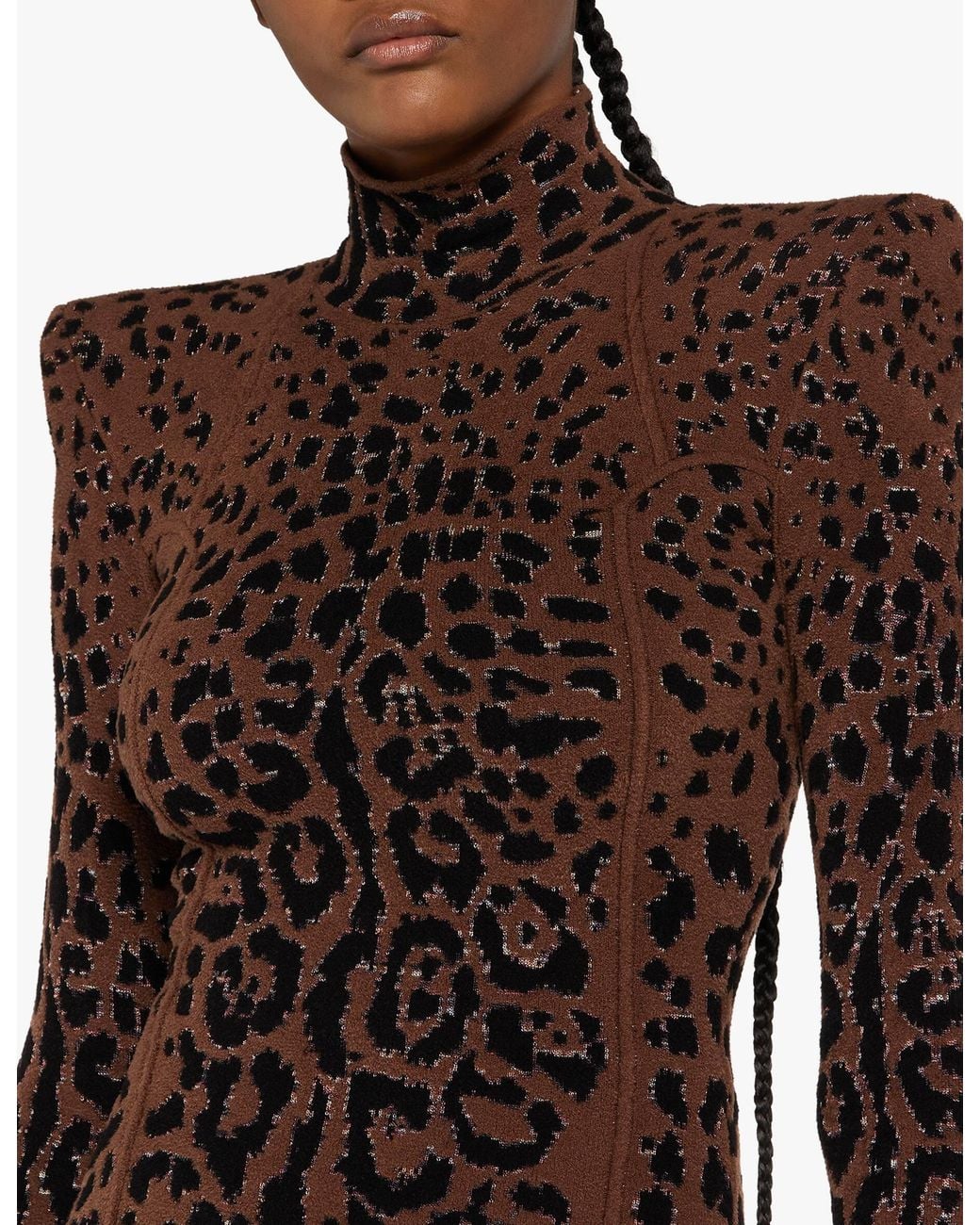 Roberto Cavalli Brown Leopard Print Turtleneck Sweater, Brand Size 40 Us for men