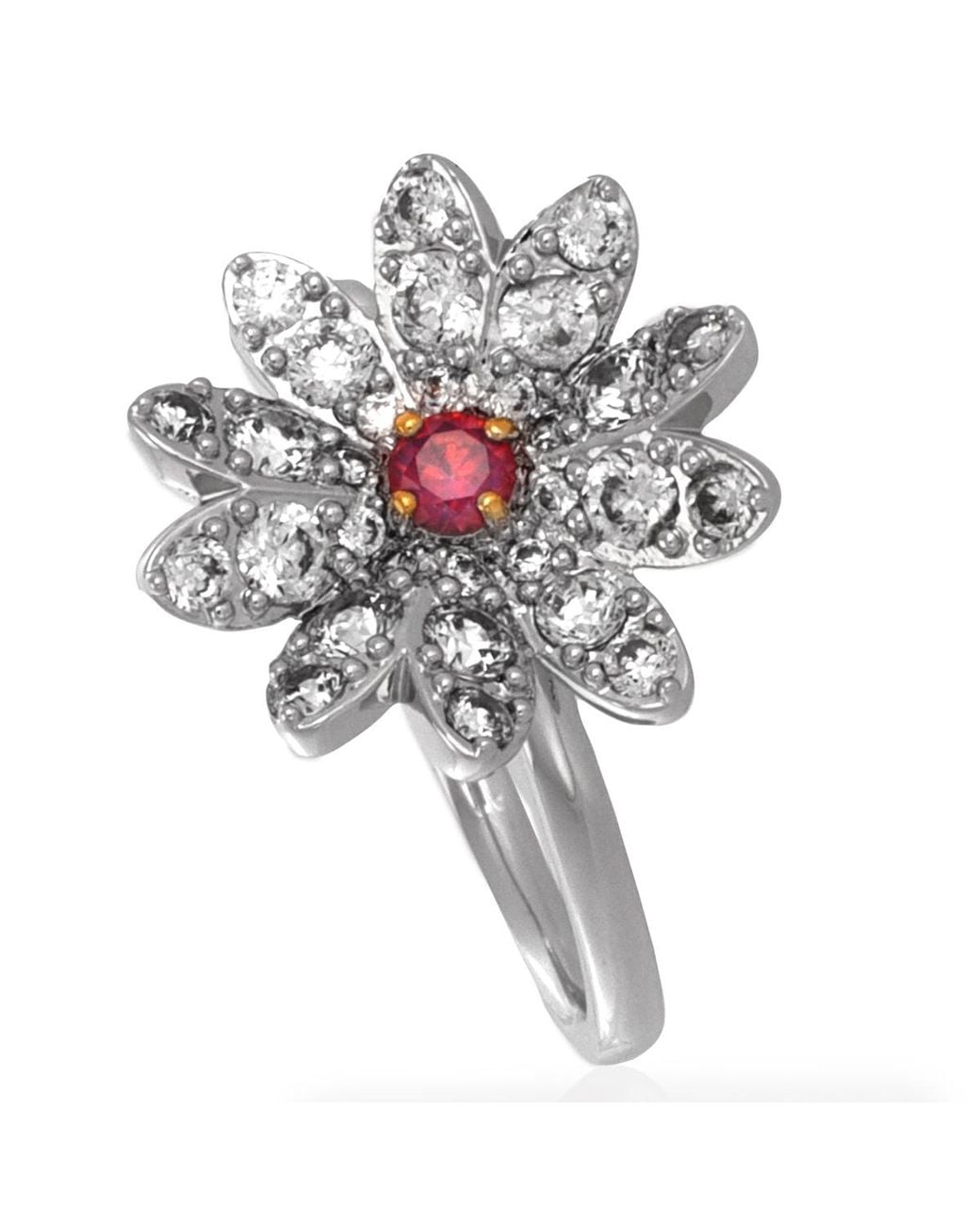 Swarovski Pink Eternal Flower Mixed Metal Ring, Size 55 for men