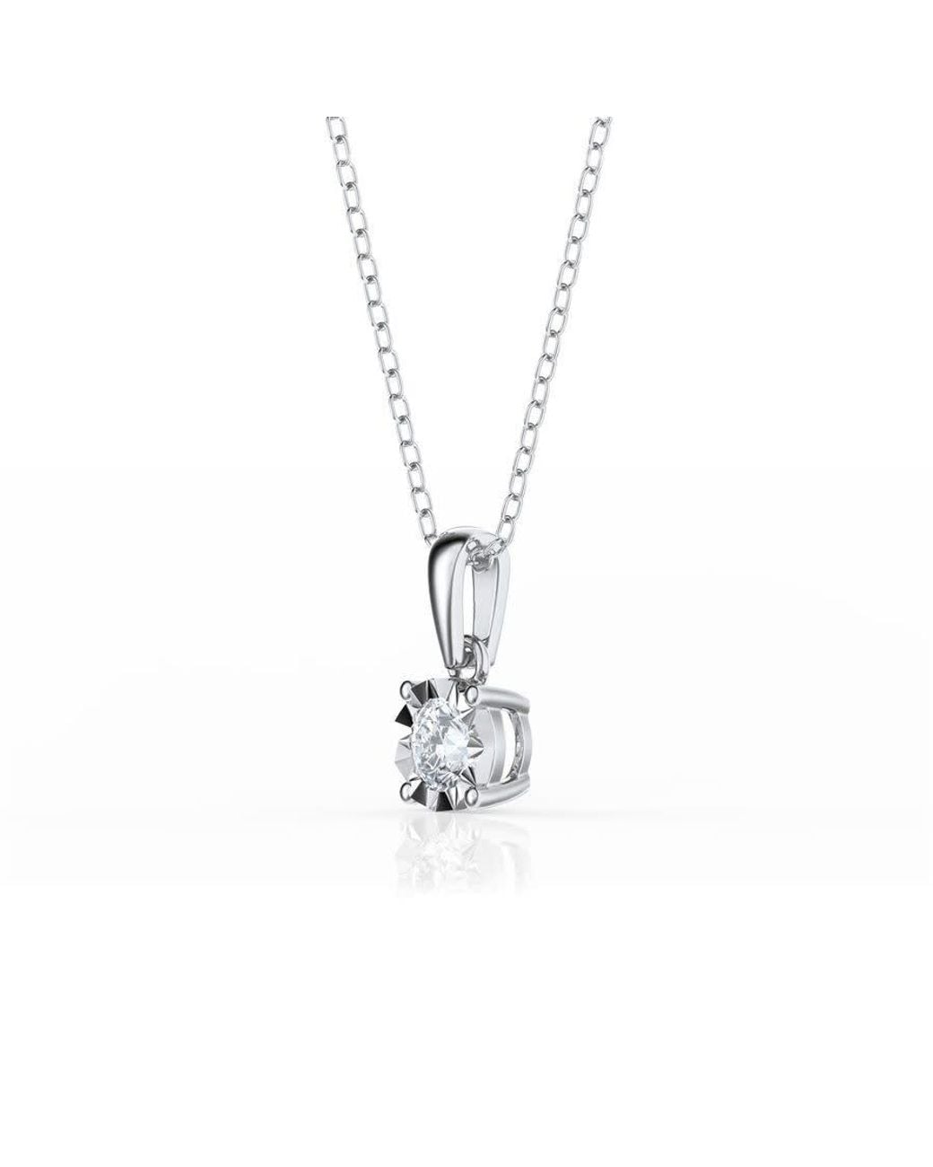 Brilliant Diamond Metallic 1/4 Carat Solitaire Lab Grown Diamond Pendant Necklace For for men
