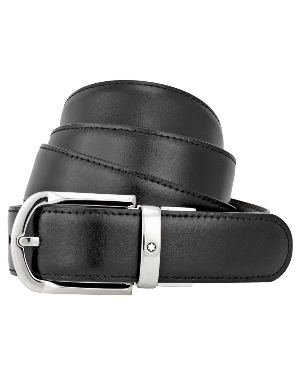 Montblanc Black Reversible Leather Belt 111080 for men
