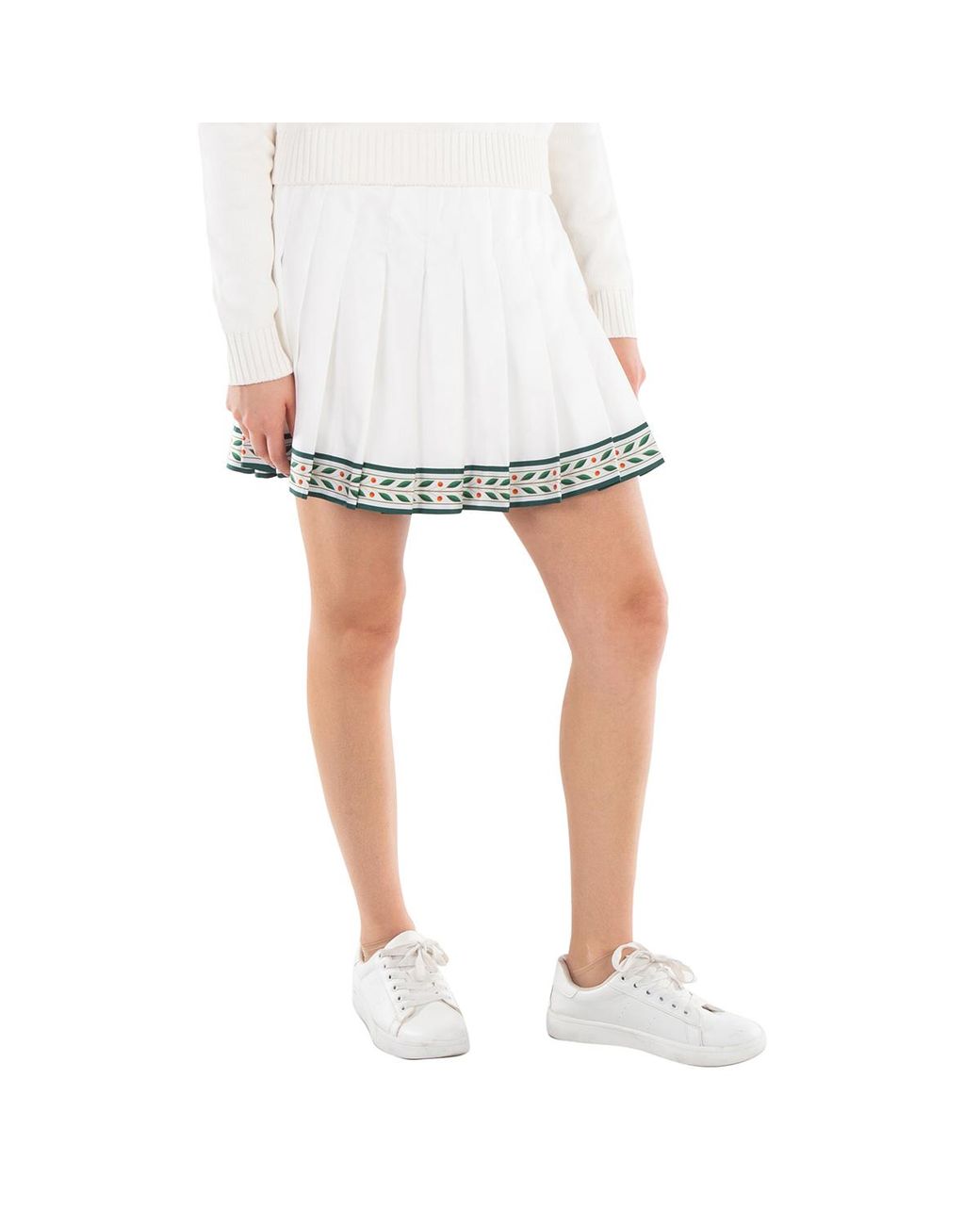 Casablanca White Ladies Pleated Silk Miniskirt