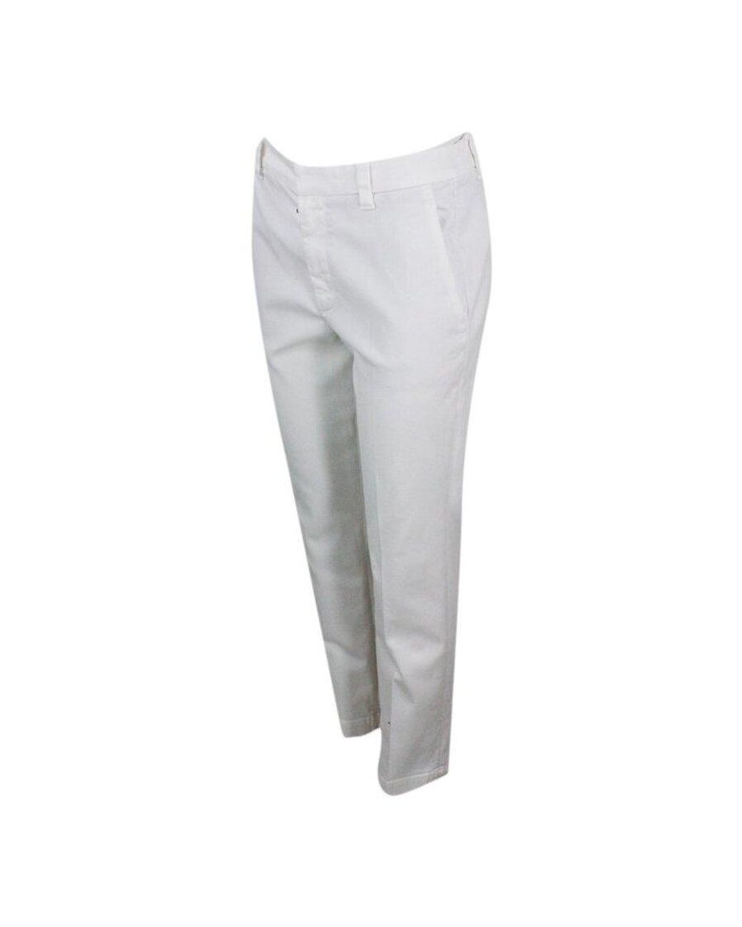 Brunello Cucinelli Gray Tailored Cotton Trousers, Brand Size 48 (Us for men