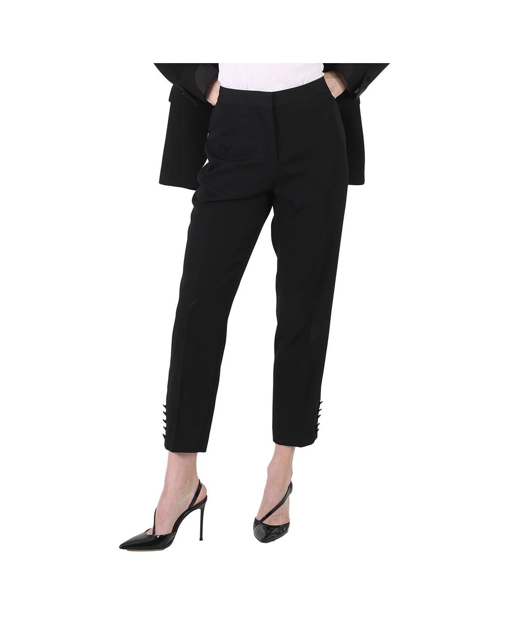 Burberry Black Hanover Tux Stripe Pants, Brand Size 4 (Us