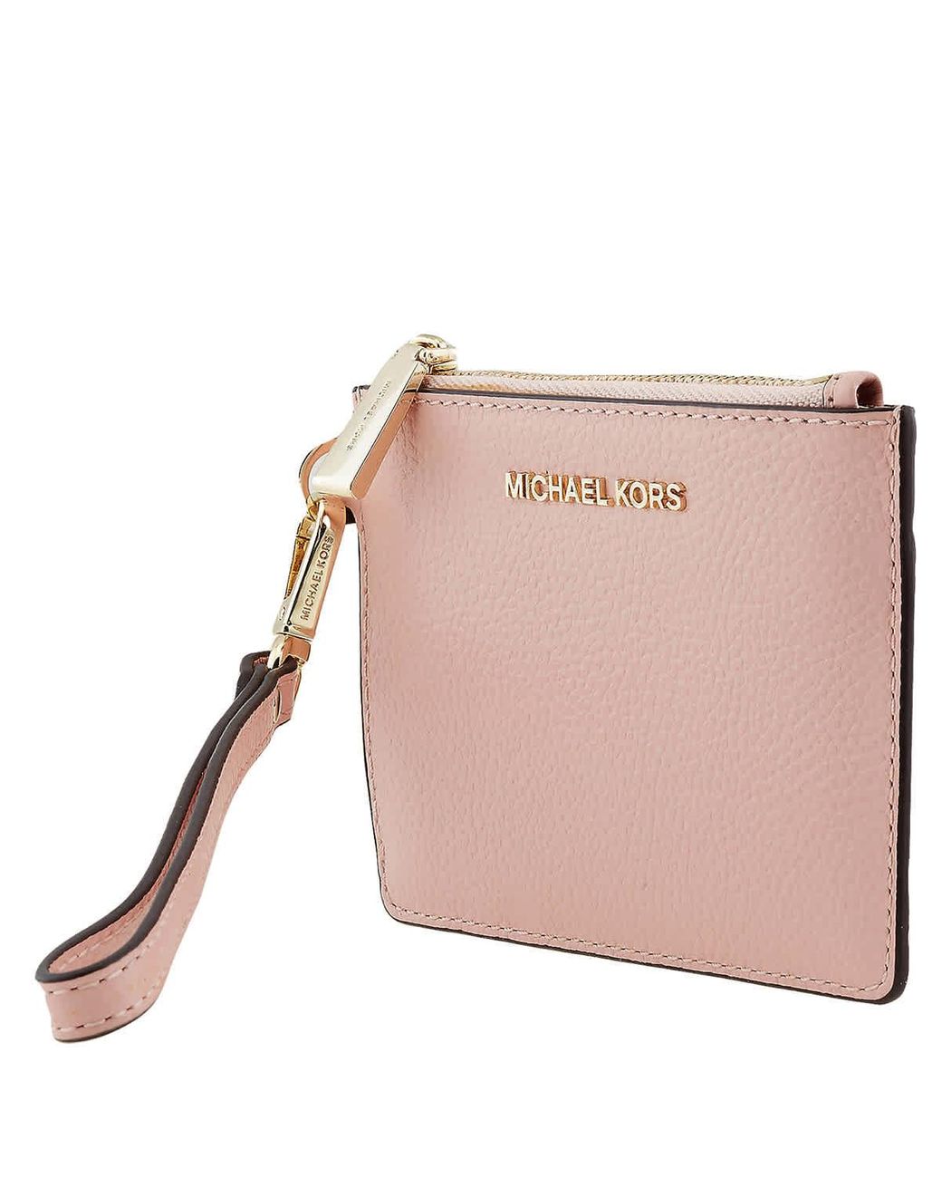 Michael Kors Jet Set Pink Pebbled Leather Double Zip Phone Wallet Wris –  Design Her Boutique