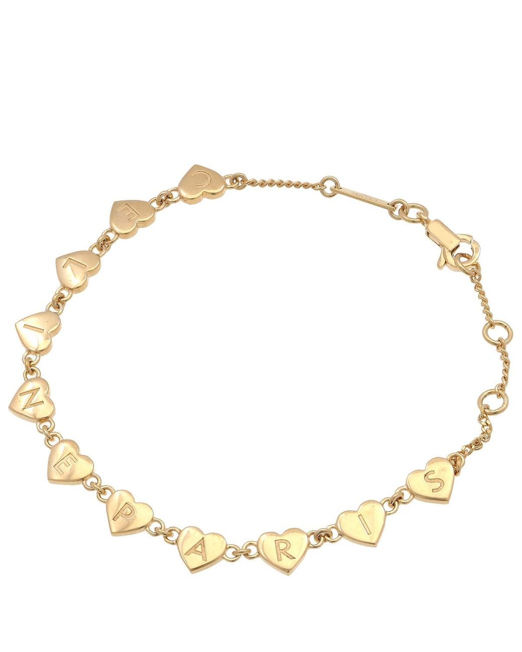 Céline Metallic Heart Logo Charm Bracelet for men
