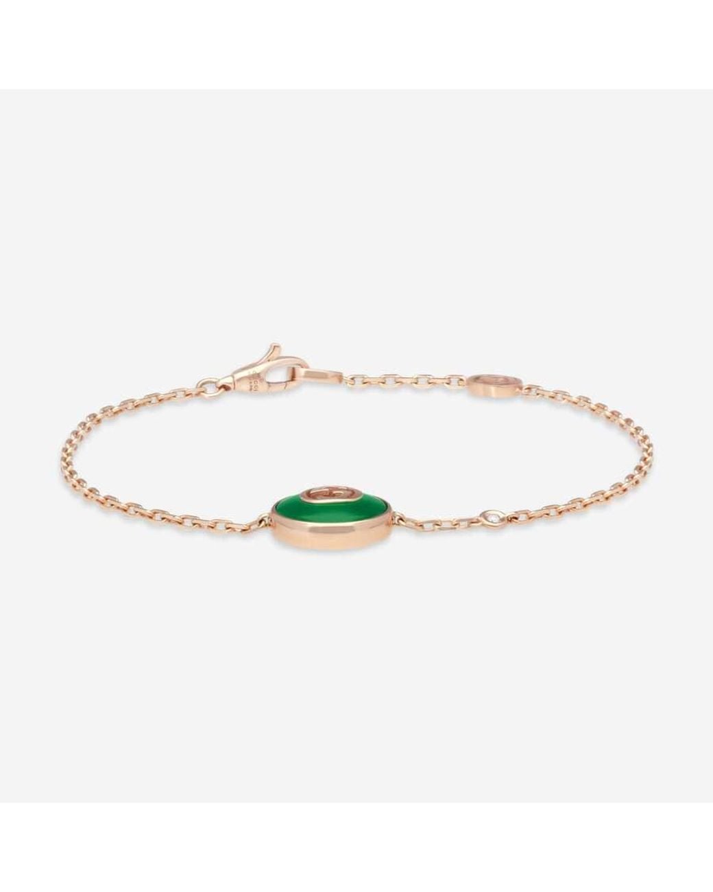 Gucci Metallic Interlocking G 18K Rose Agate And Diamond Bracelet for men