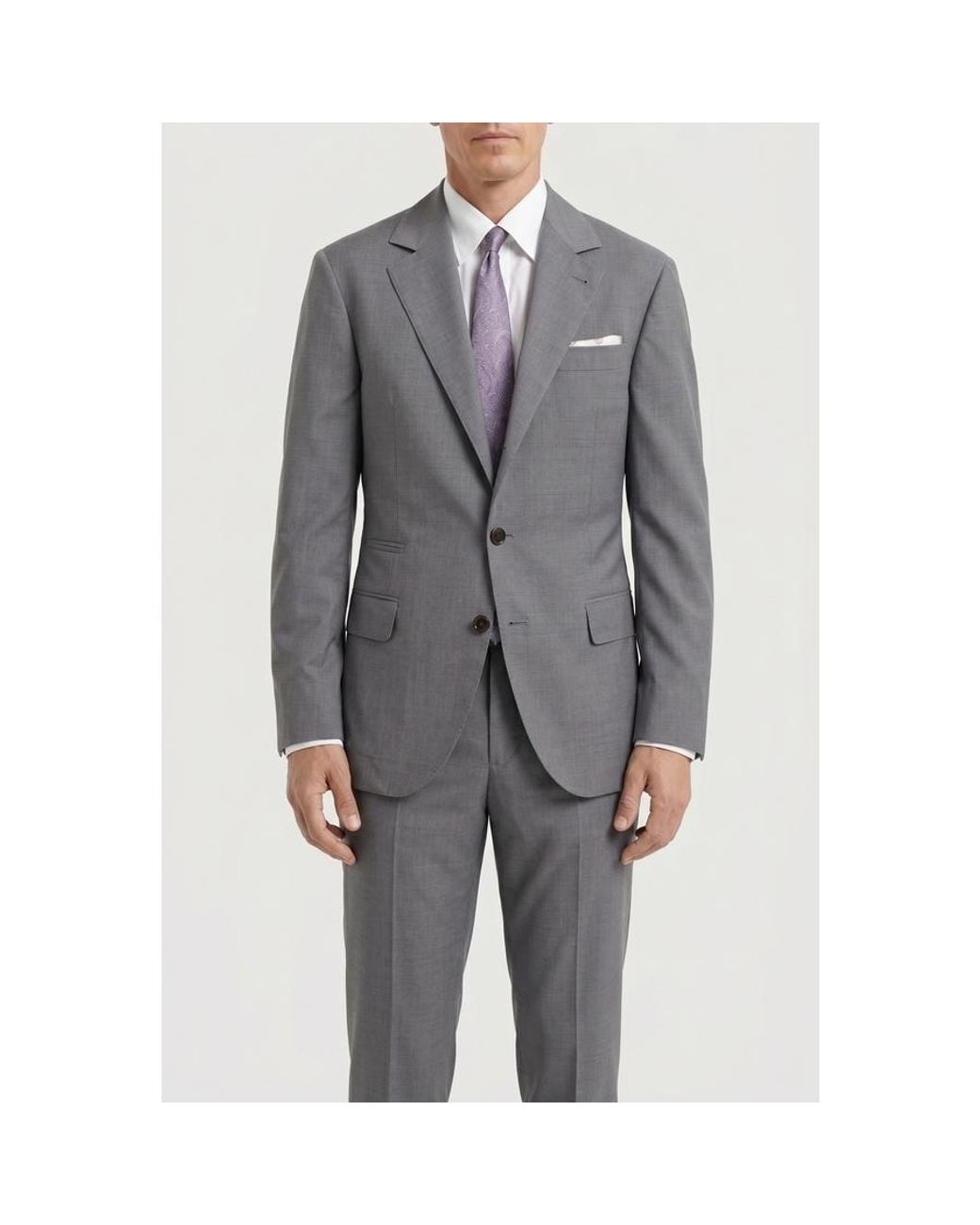 Brunello Cucinelli Gray Light Wool Silk Suit, Brand Size 54 (Us for men