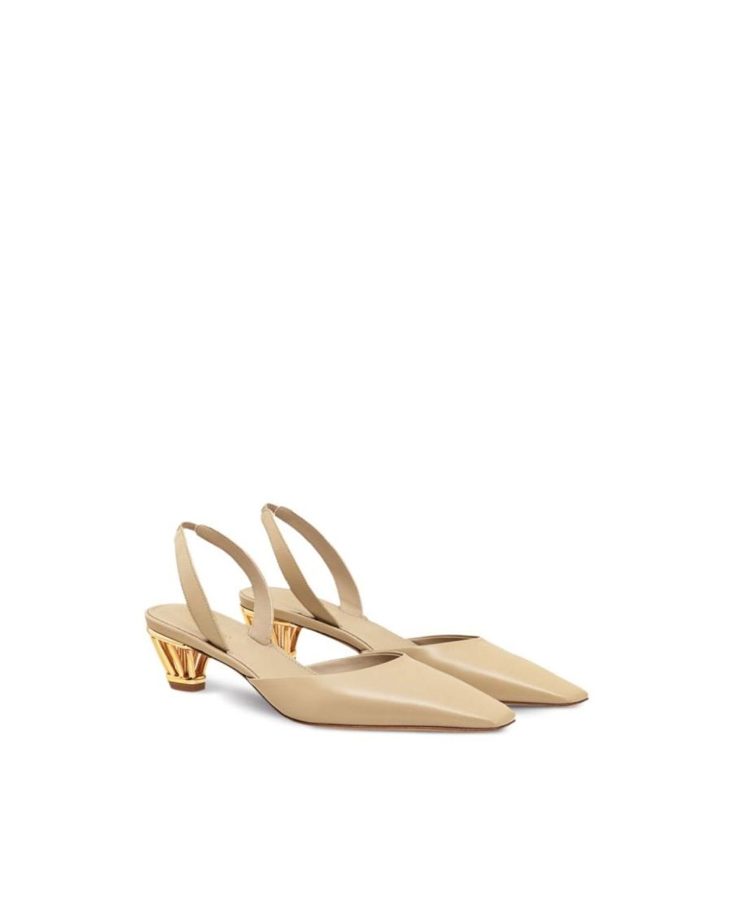 Ferragamo Natural Ferragamo Alyssa Cage-Heel Slingback Pumps