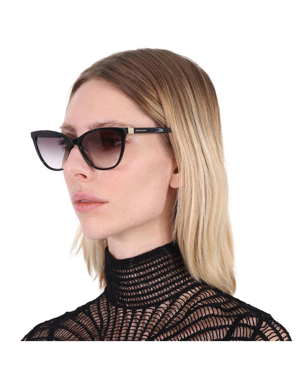 Longchamp Grey Gradient Cat Eye Sunglasses Lo659s 001 57 in  display picture 3