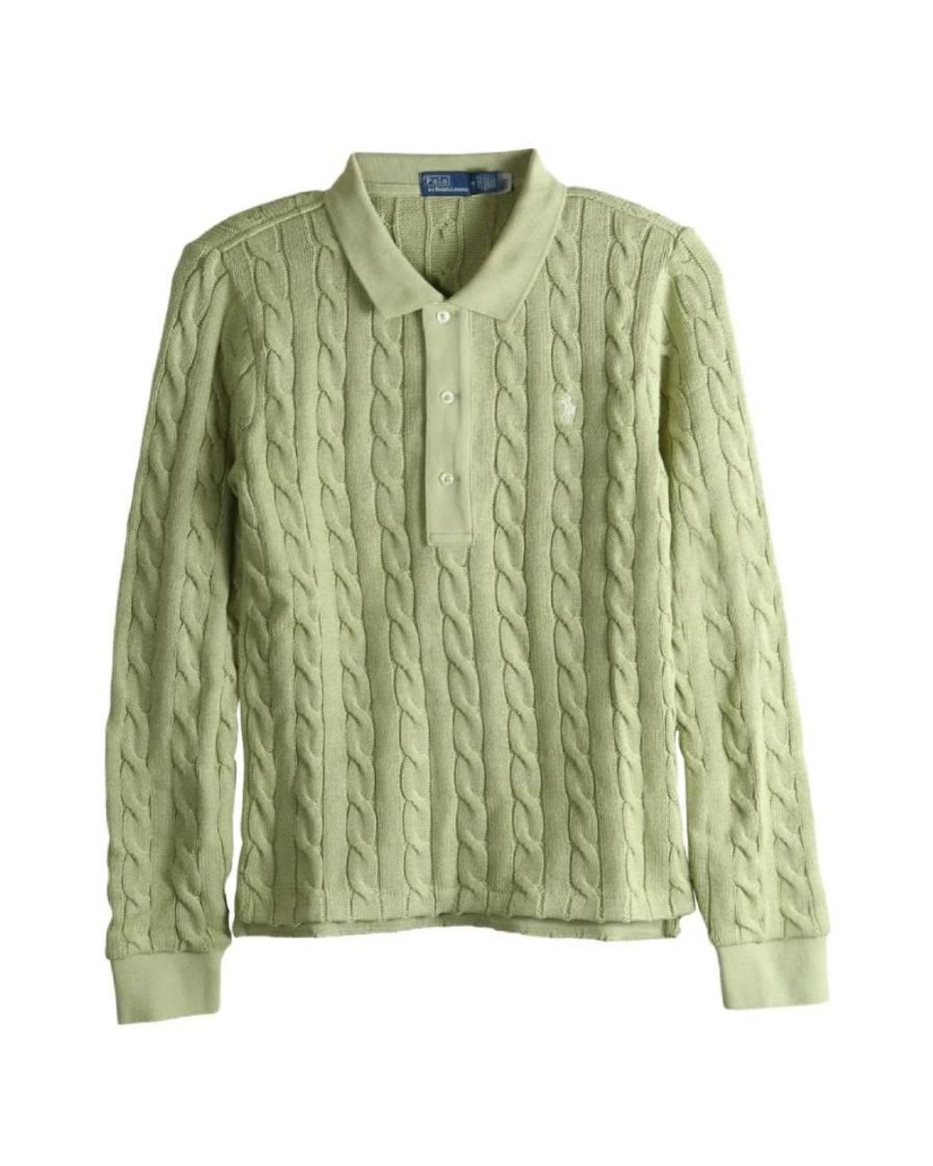 Polo Ralph Lauren Green Cable-Knit Polo Shirt for men