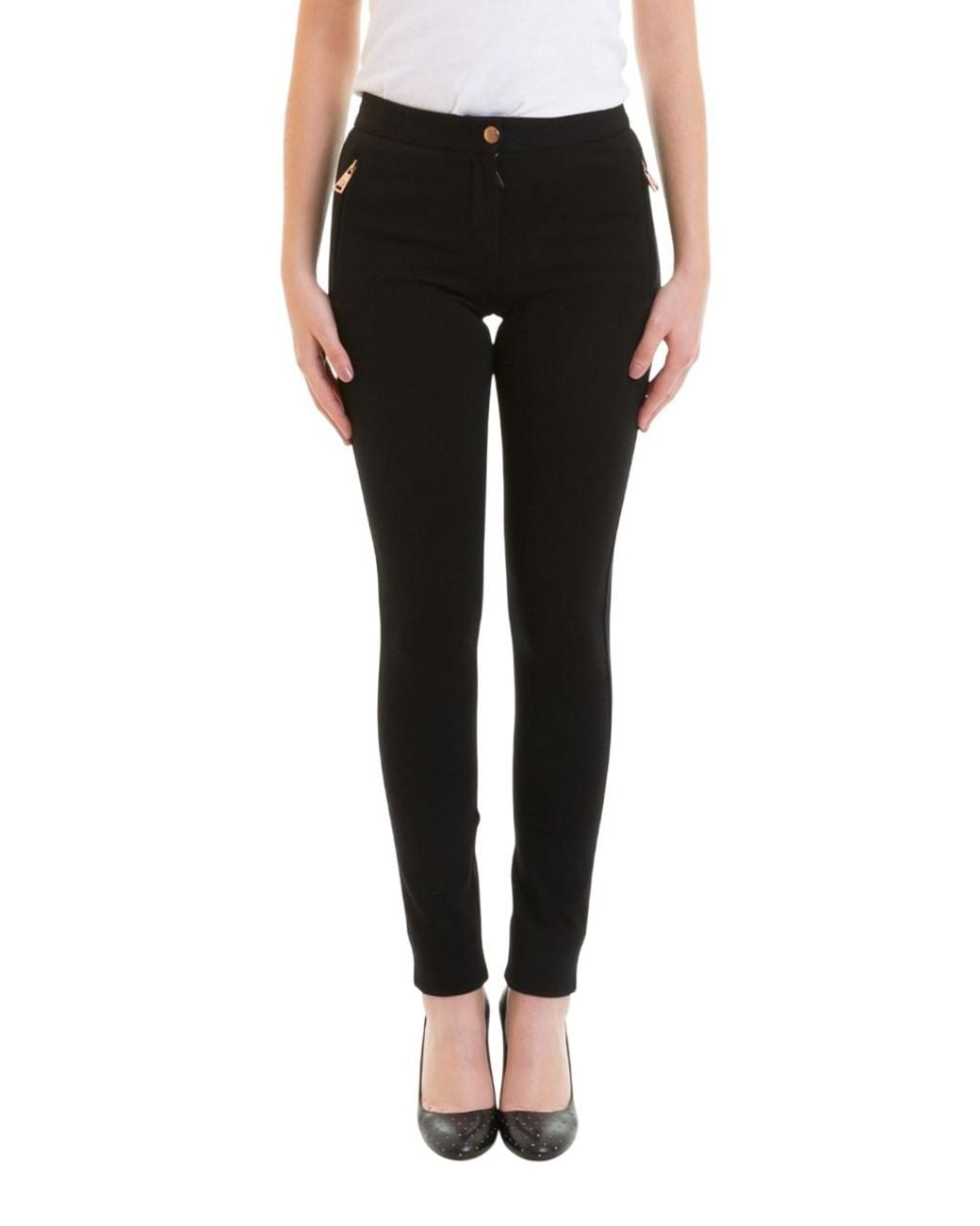 Roberto Cavalli Black High-Waist Jersey Leggings, Brand Size 38 Us for men