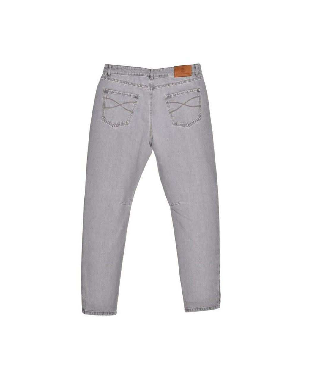 Brunello Cucinelli Gray Light Denim Five-Pocket Jeans, Brand Size 54 (Us for men