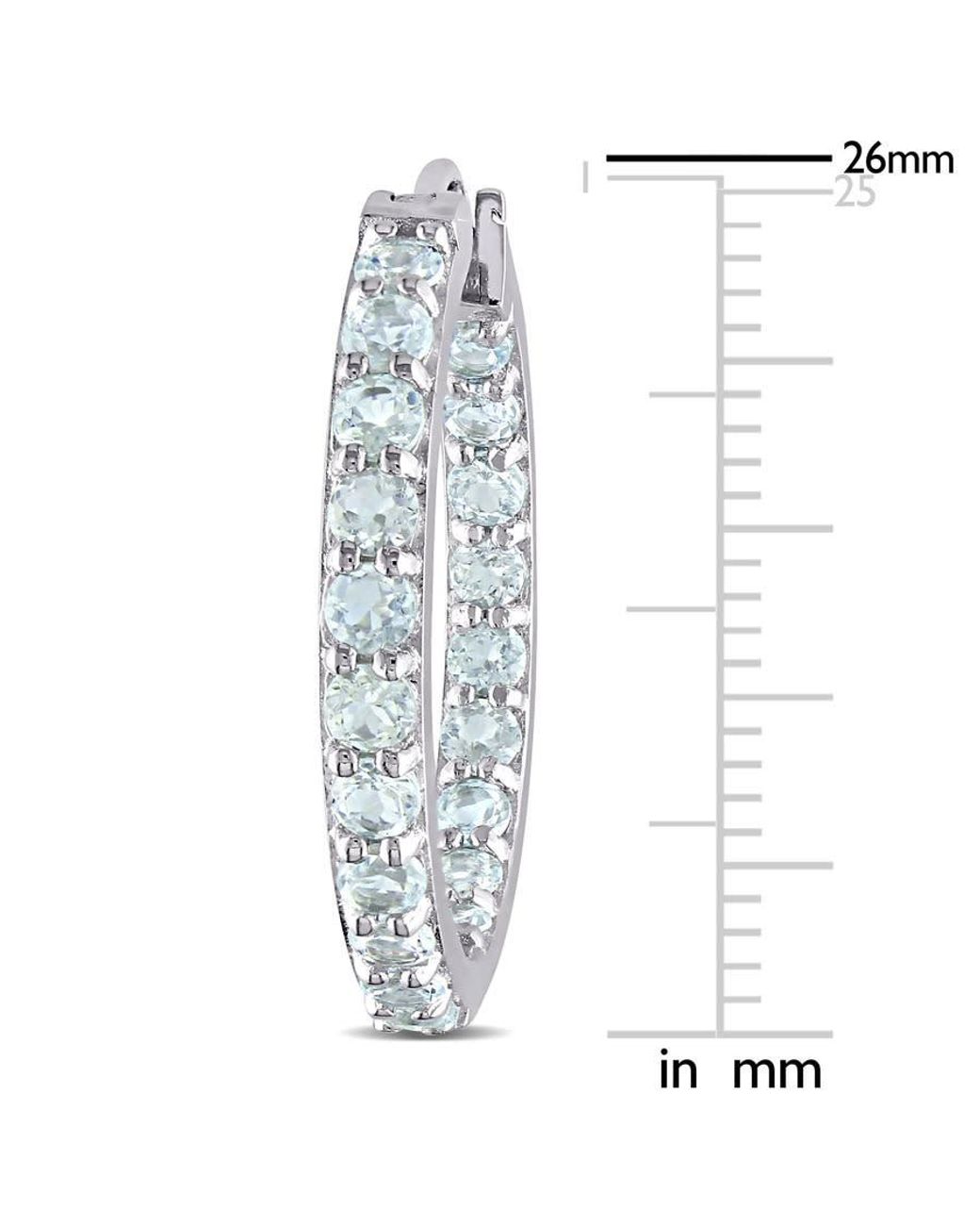 Amour Metallic Aquamarine Inside Outside Hoop Earrings for men