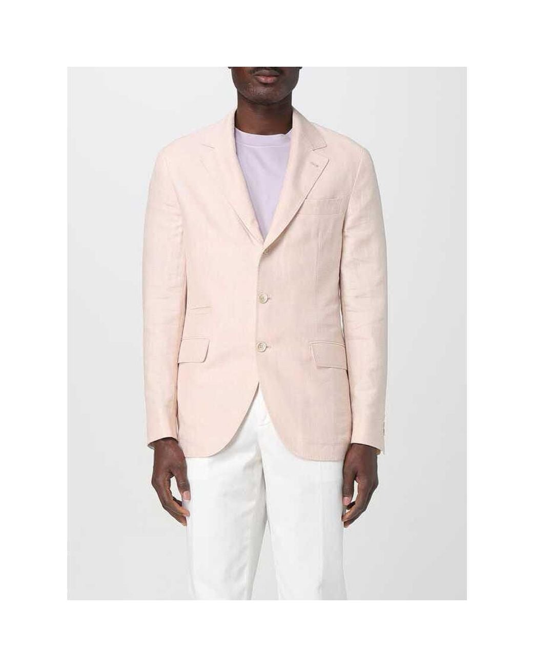 Brunello Cucinelli Pink Cherry Blossom Wool Linen Blazer, Brand Size 50 (Us for men