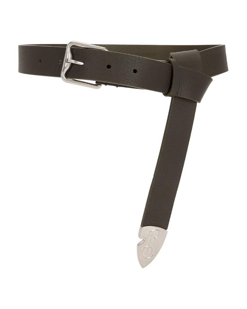Burberry Black B Buckle Shield Leather Belt for men