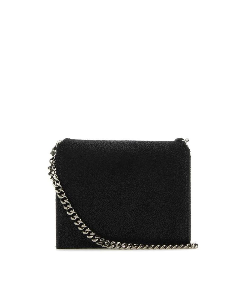 Stella McCartney Small Falabella Chain-Link Wallet in Black | Lyst