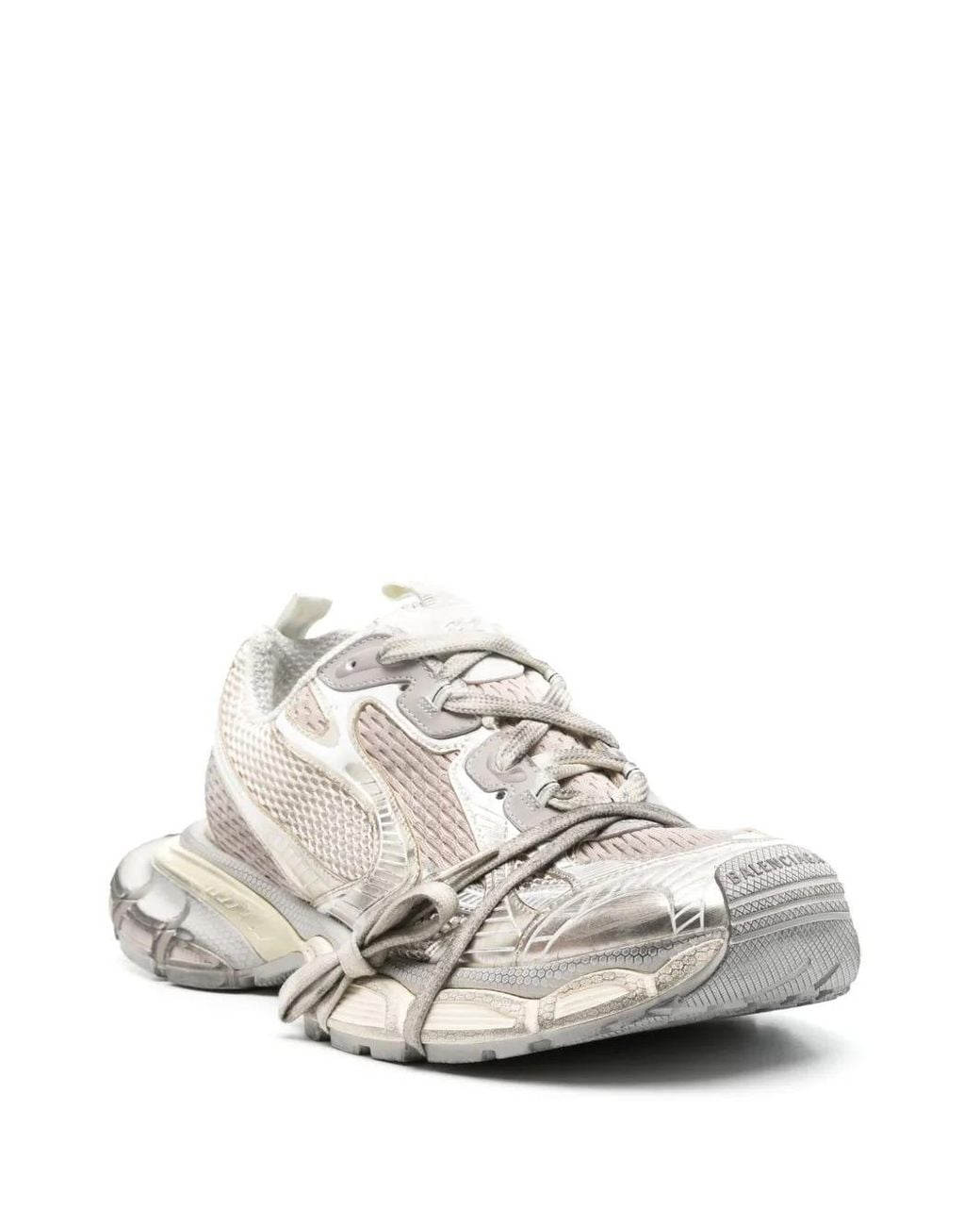 Balenciaga White 3Xl Worn-Out Effect Sneakers, Brand Size 43 Us for men